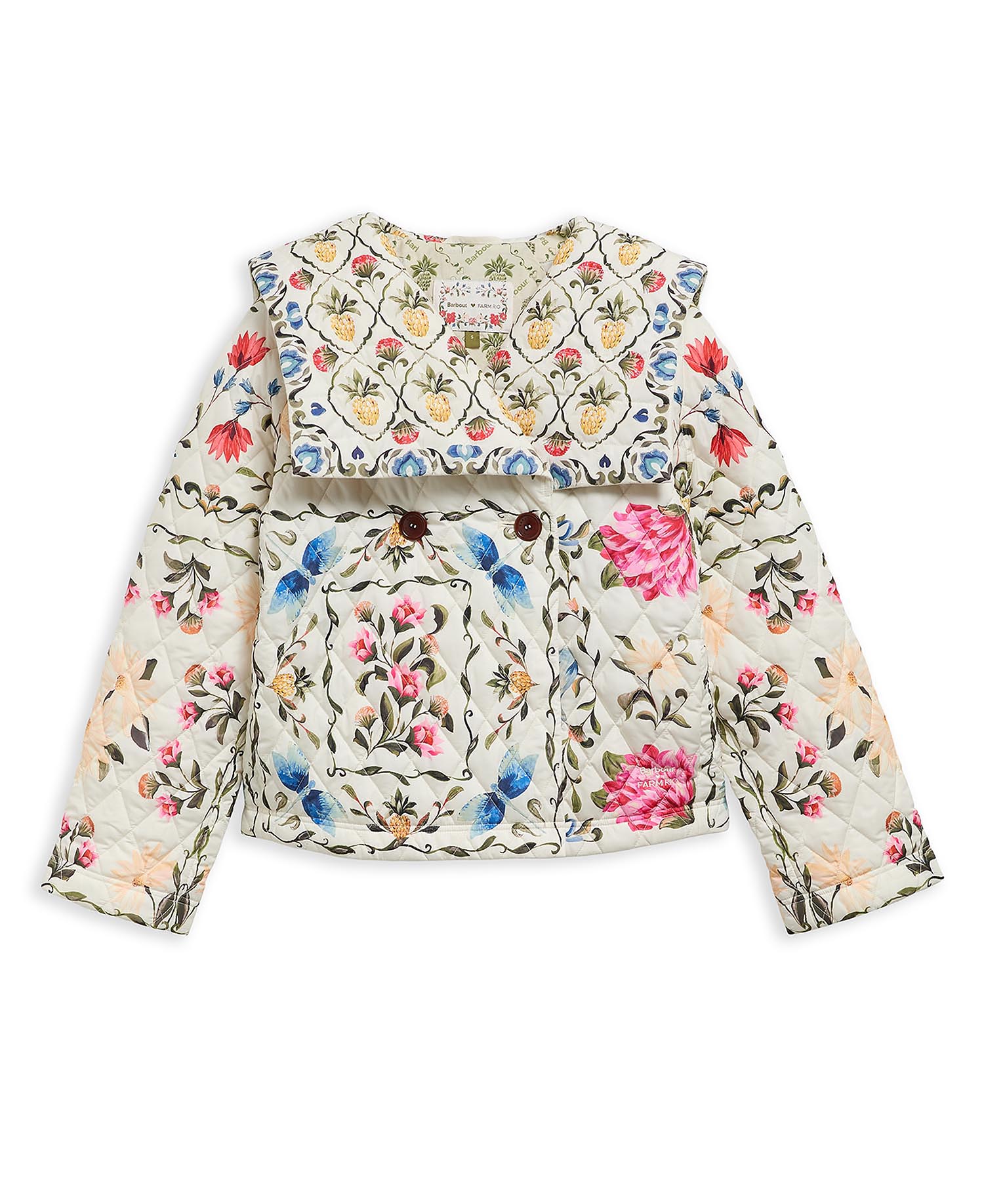 Barbour FARM Rio Azelia Quilted Jacket Cream Spring Petal\Flower Cream