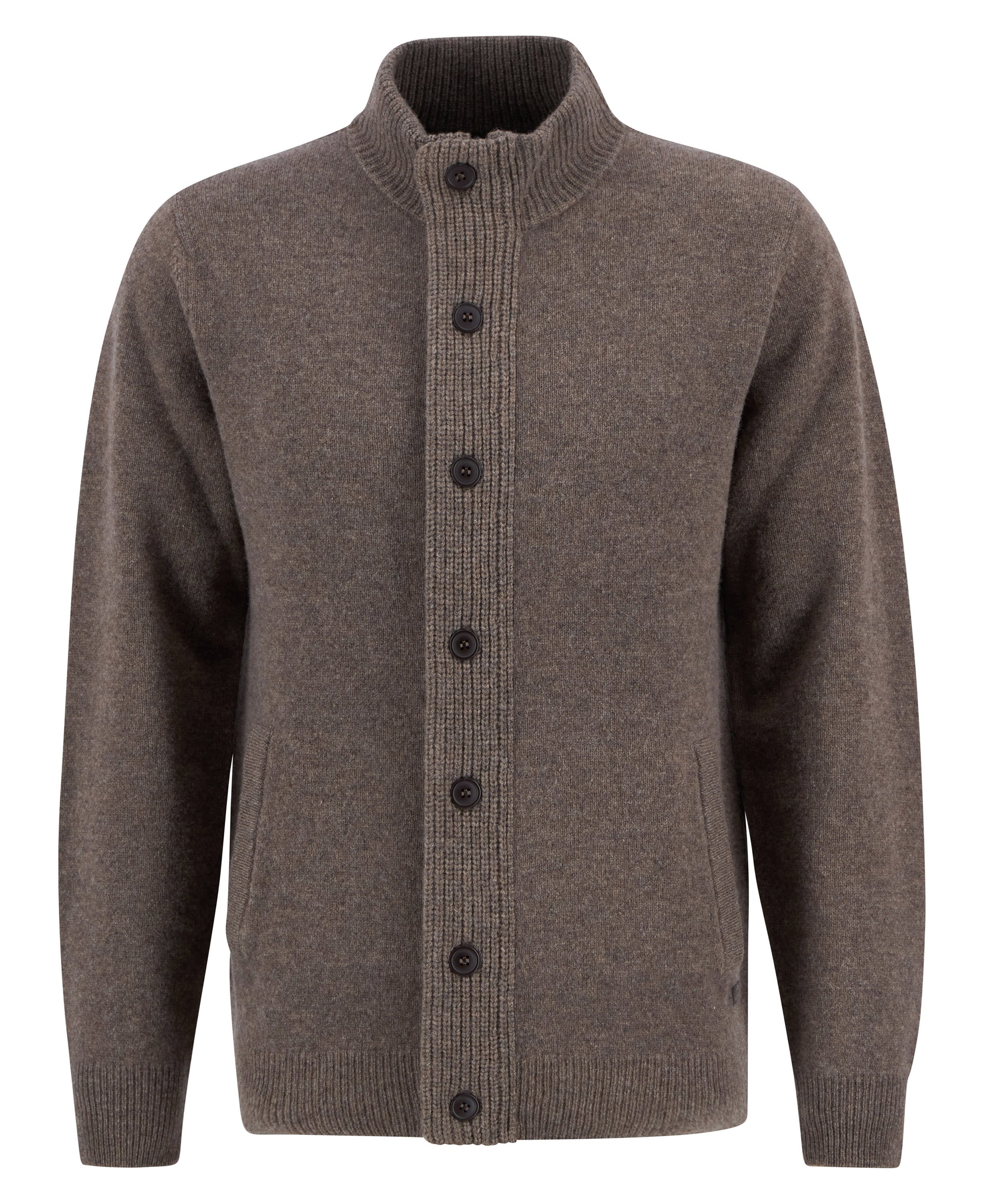 Essential Elbow-Patch Cardigan Dark Stone
