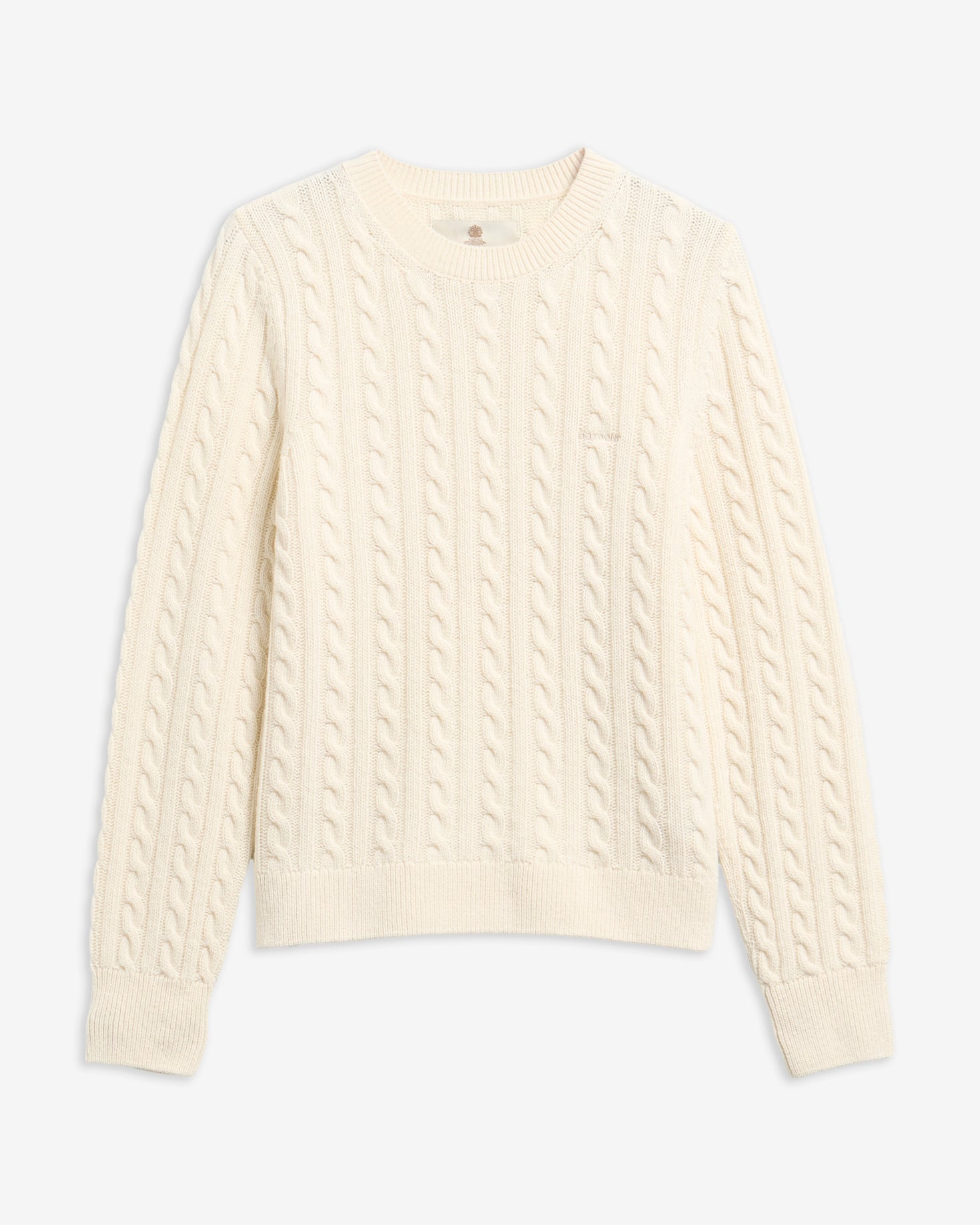Maglione misto lana Ashdown con taglio morbido e lavorazione a trecce Ecru