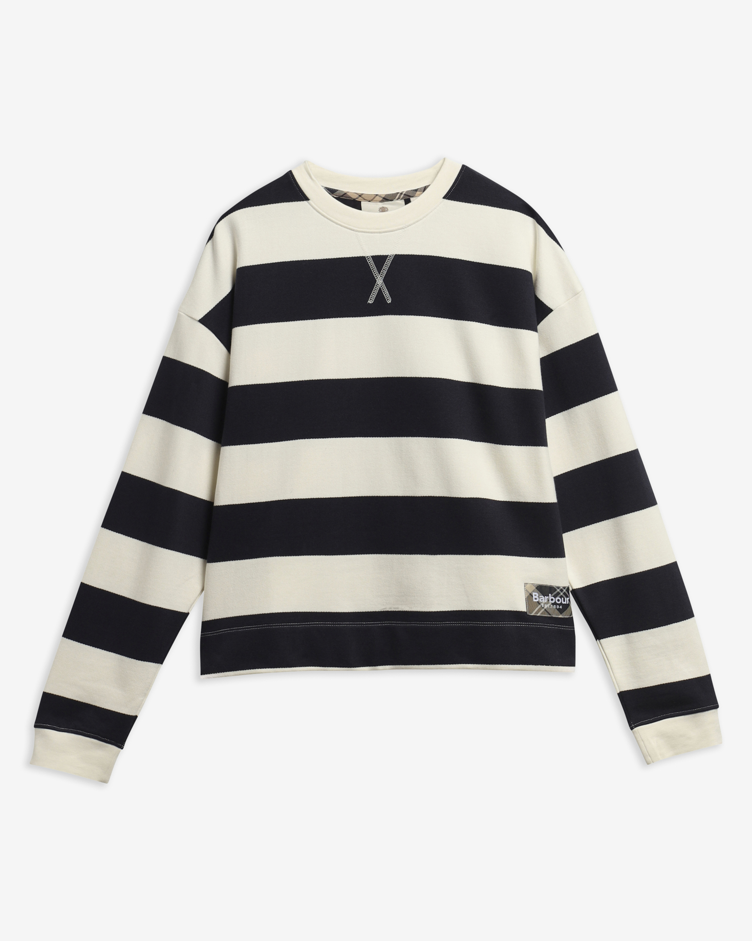 Eva Striped Sweatshirt Cloud/Dark Navy