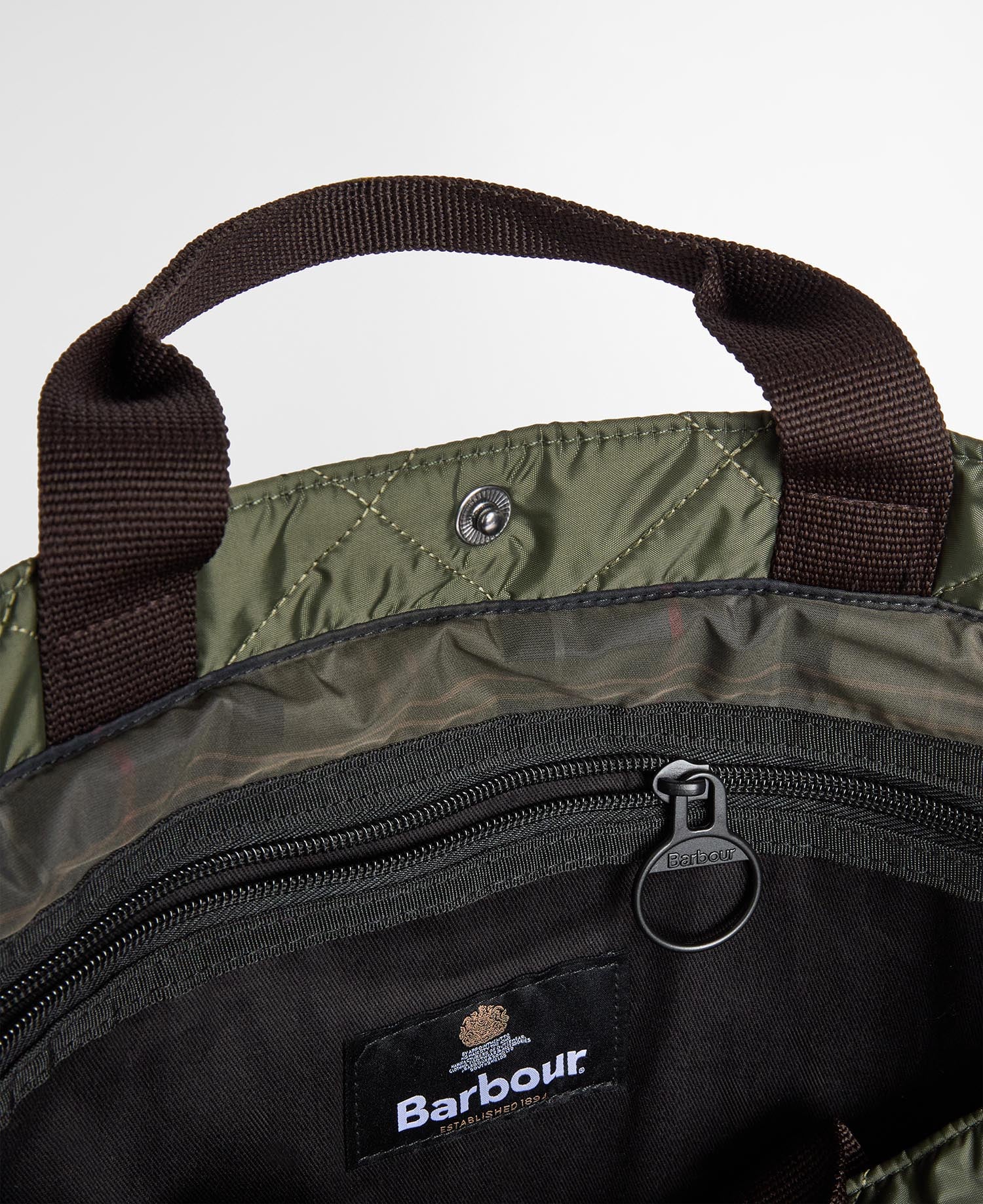 Barbour Tote Bag Liddesdale Quilted Olive