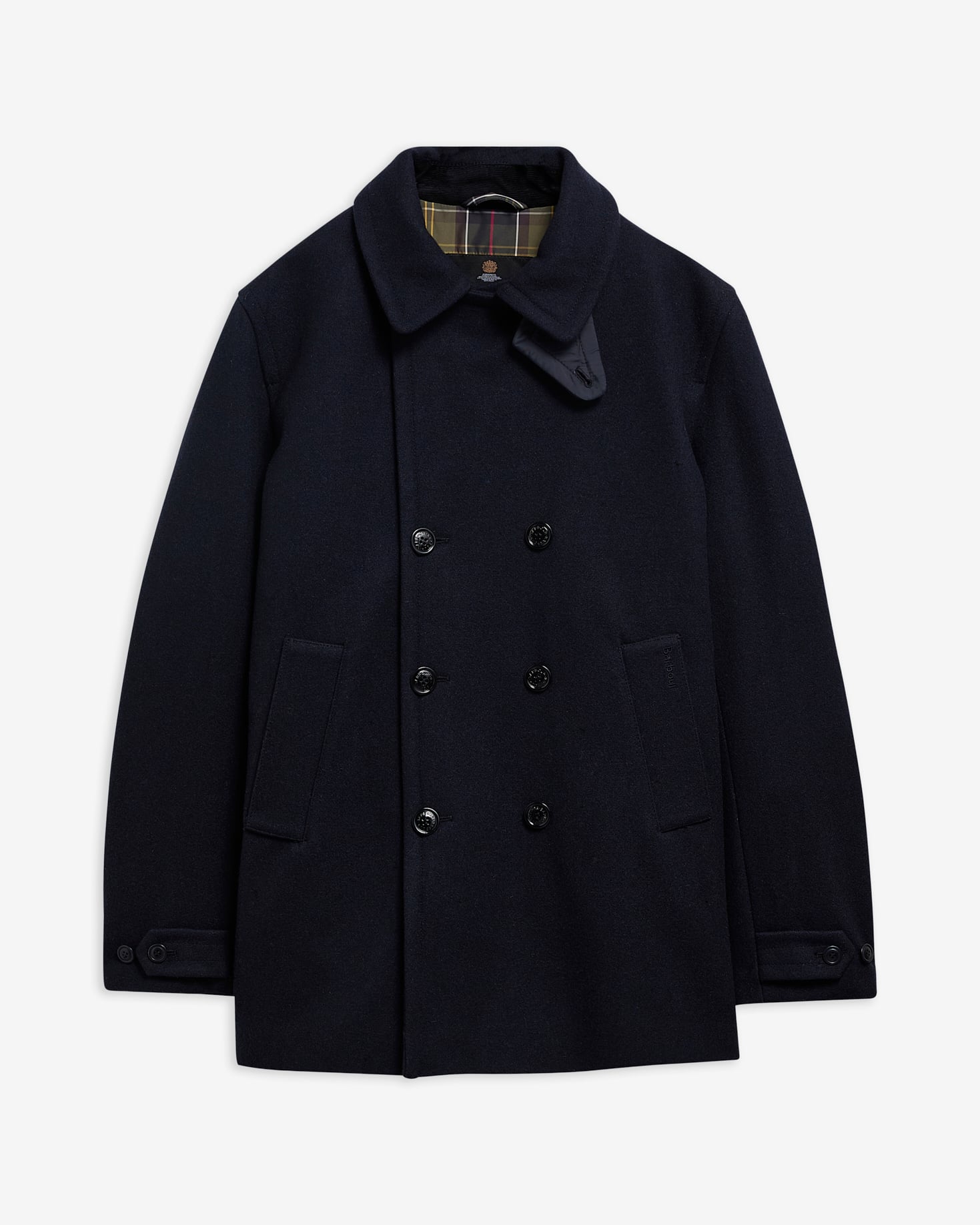 Polzeath Wool Pea Coat Navy