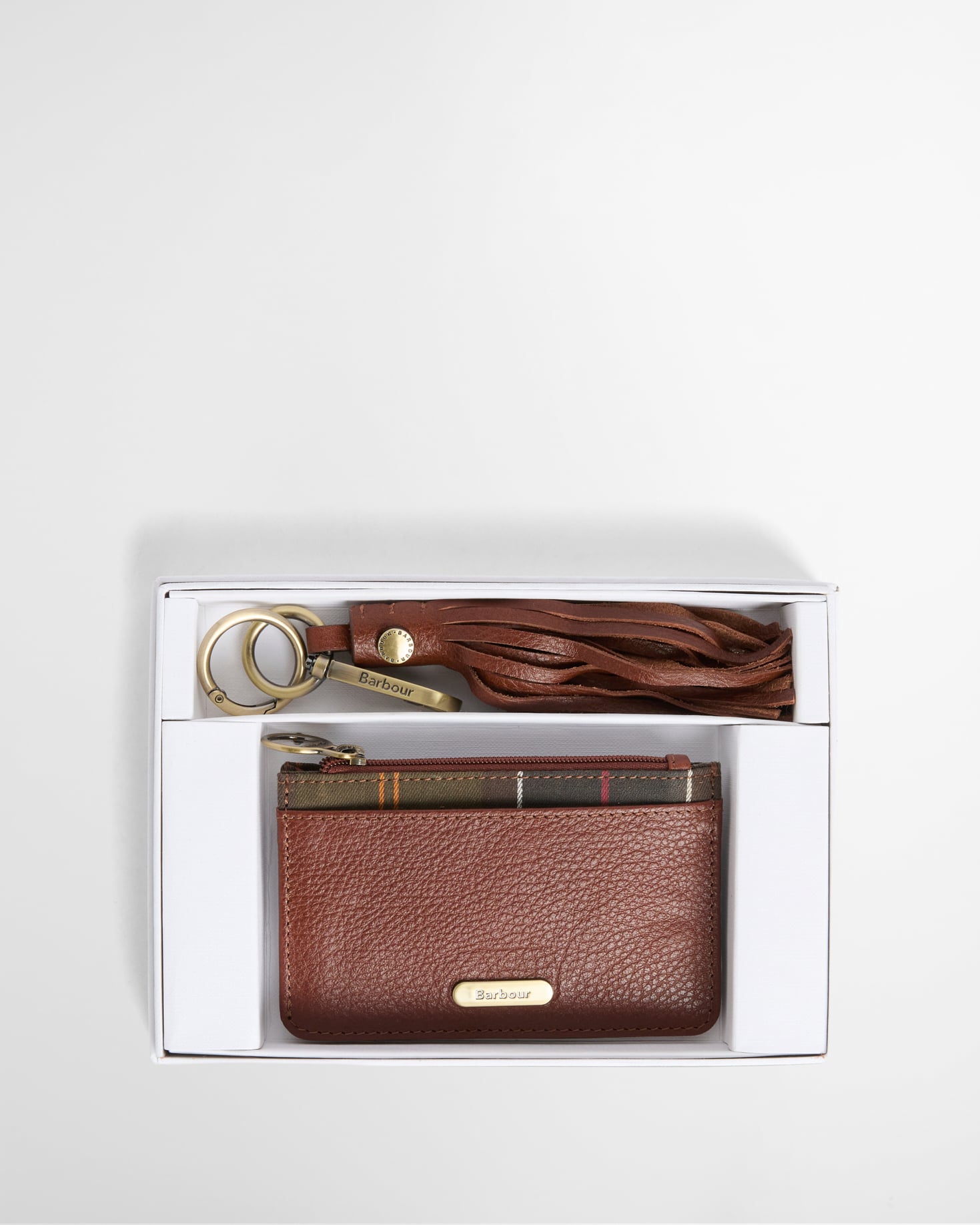 Alder Leather Gift Set Brown/Classic Tartan