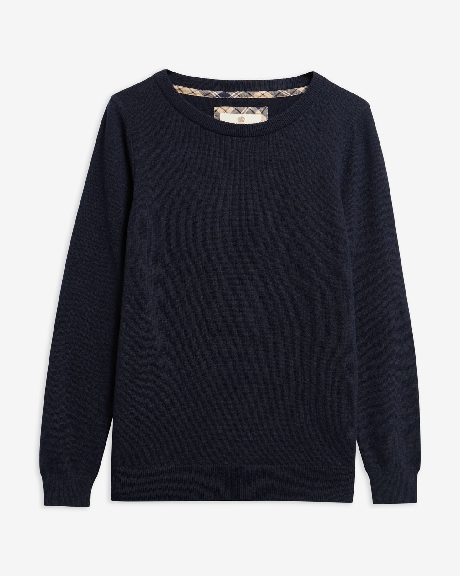 Sweatshirt Pendle Knit Navy/Birchwood Tartan