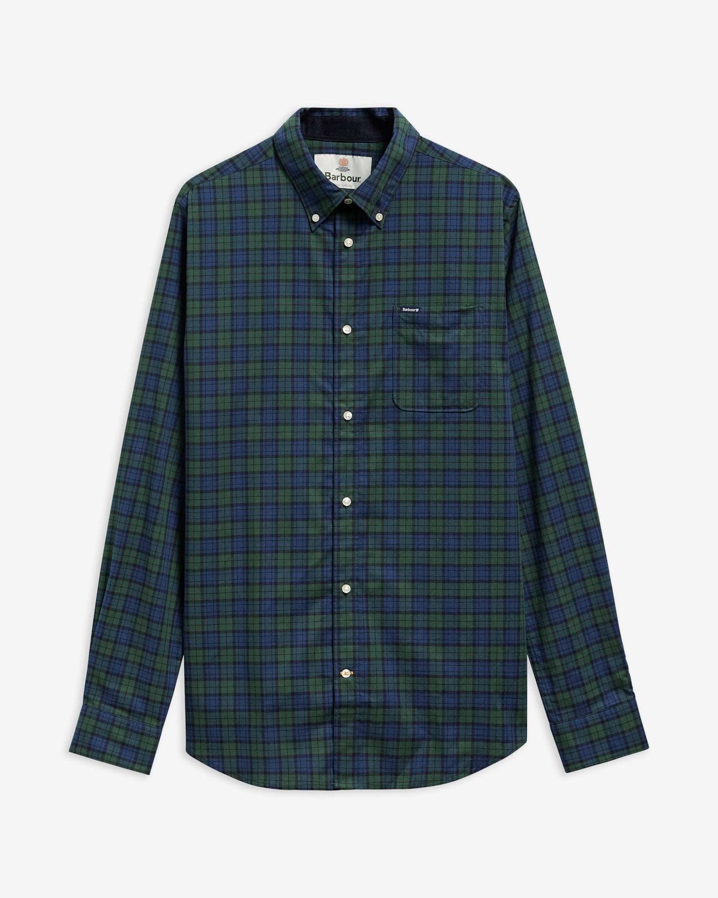 Windsor Tailored Checked Long-Sleeved Shirt Blue