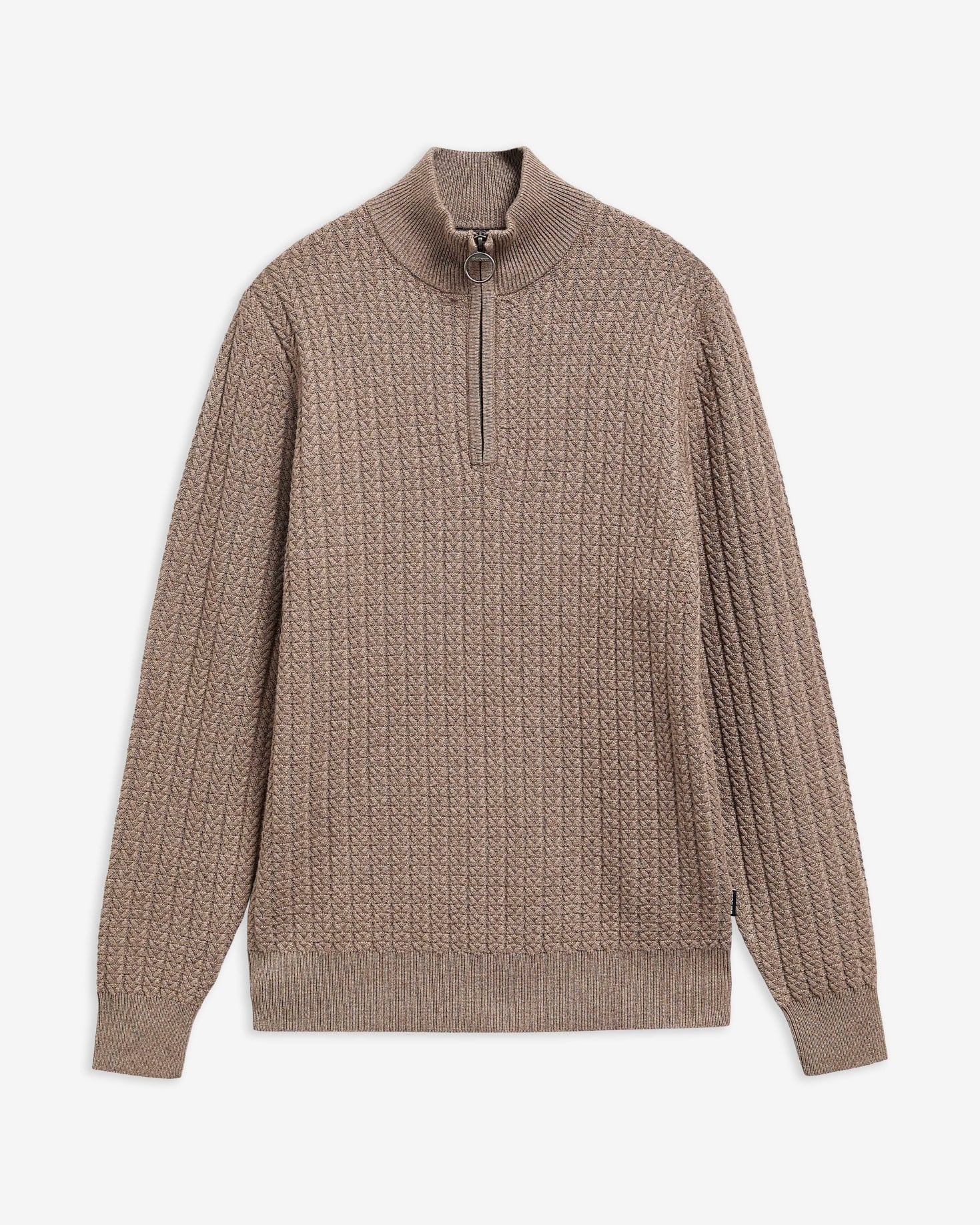 Barbour Pullover Herringbone Half-Zip Stone