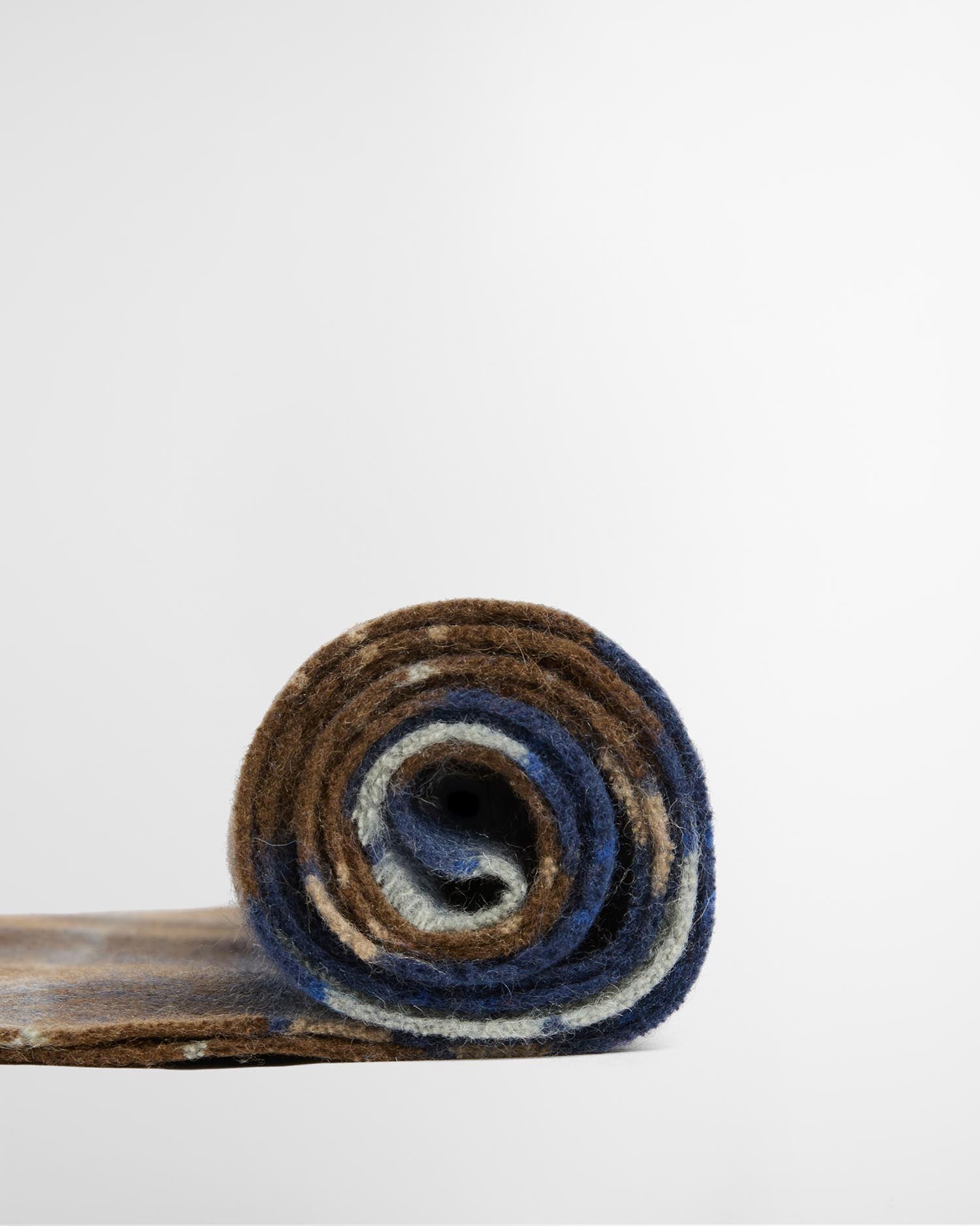 Brack Patchwork Tartan Wool Scarf Navy/Sandstone