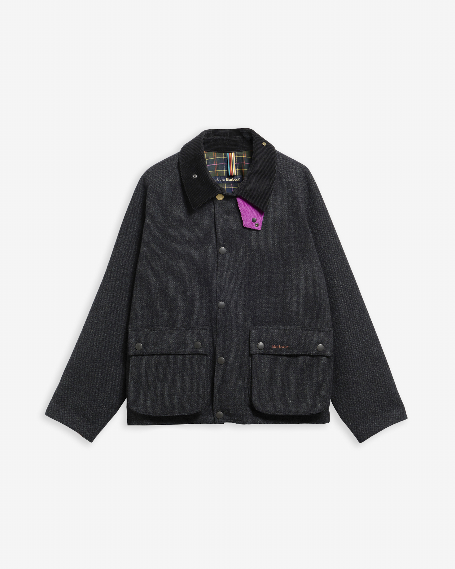 Paul Smith Loves Barbour Transport Wool Jacket Charcoal