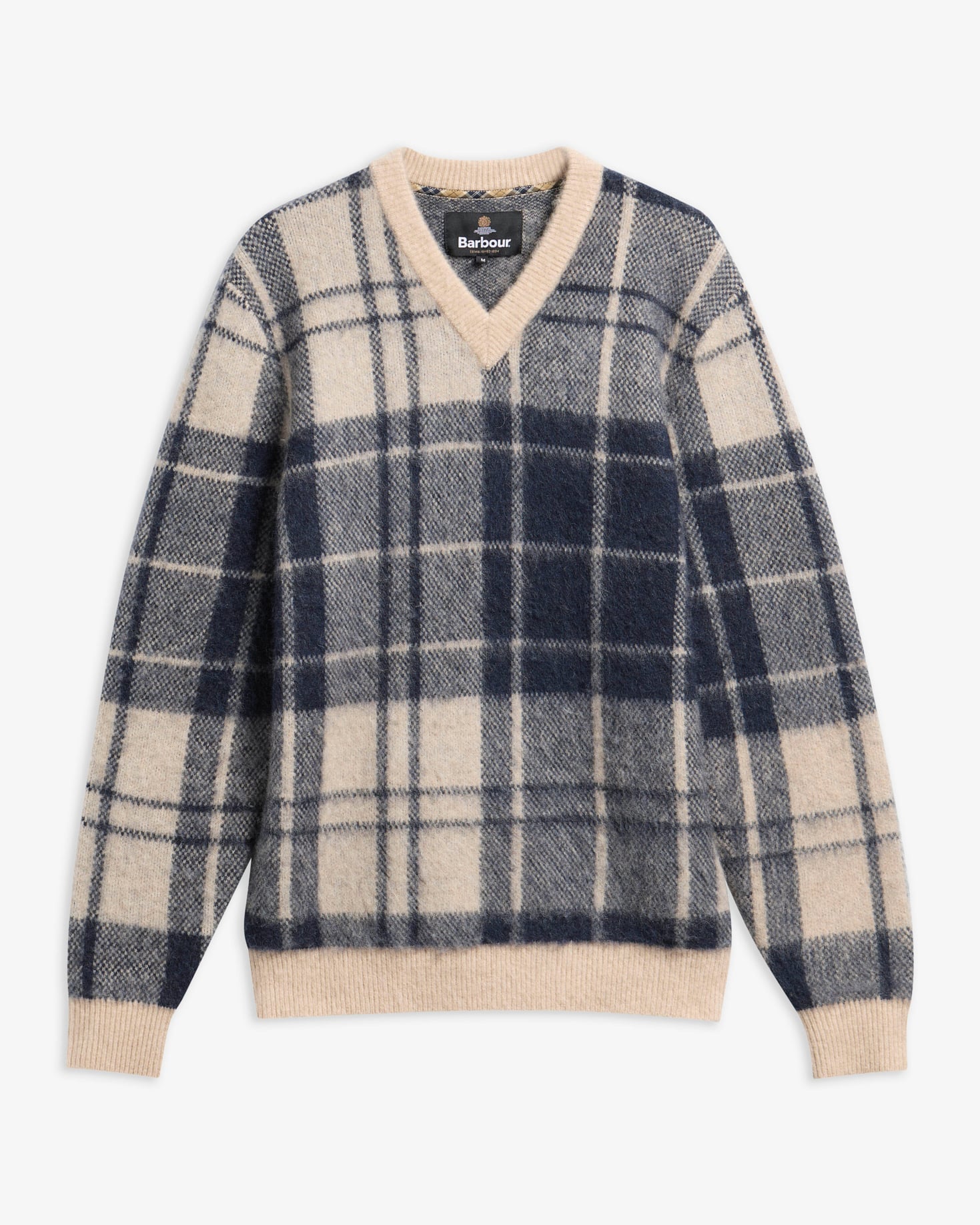 Pullover Hunham Tartan V-Ausschnitt Stone