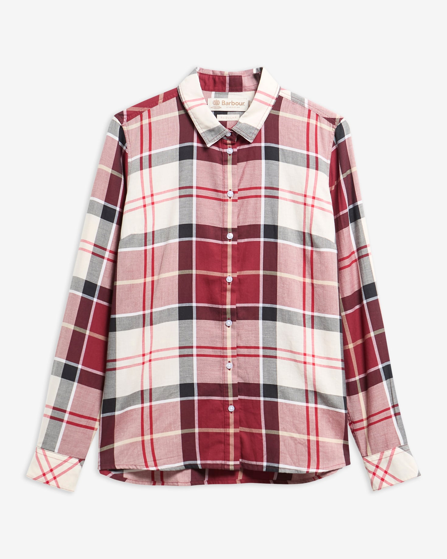 Bredon Regular Long-Sleeved Shirt Lt Cardinal Tartan