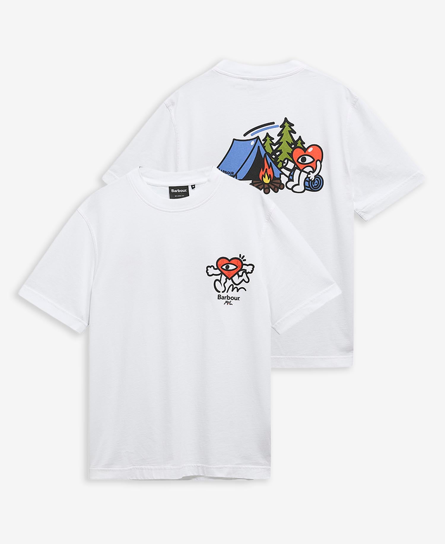 Barbour x Mul T-Shirt Camping Trip Relaxed White