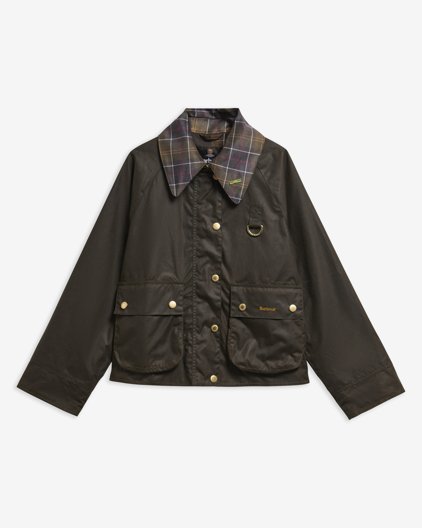 Barbour Wachsjacke Icons Tartan Collar Spey Olive/Classic