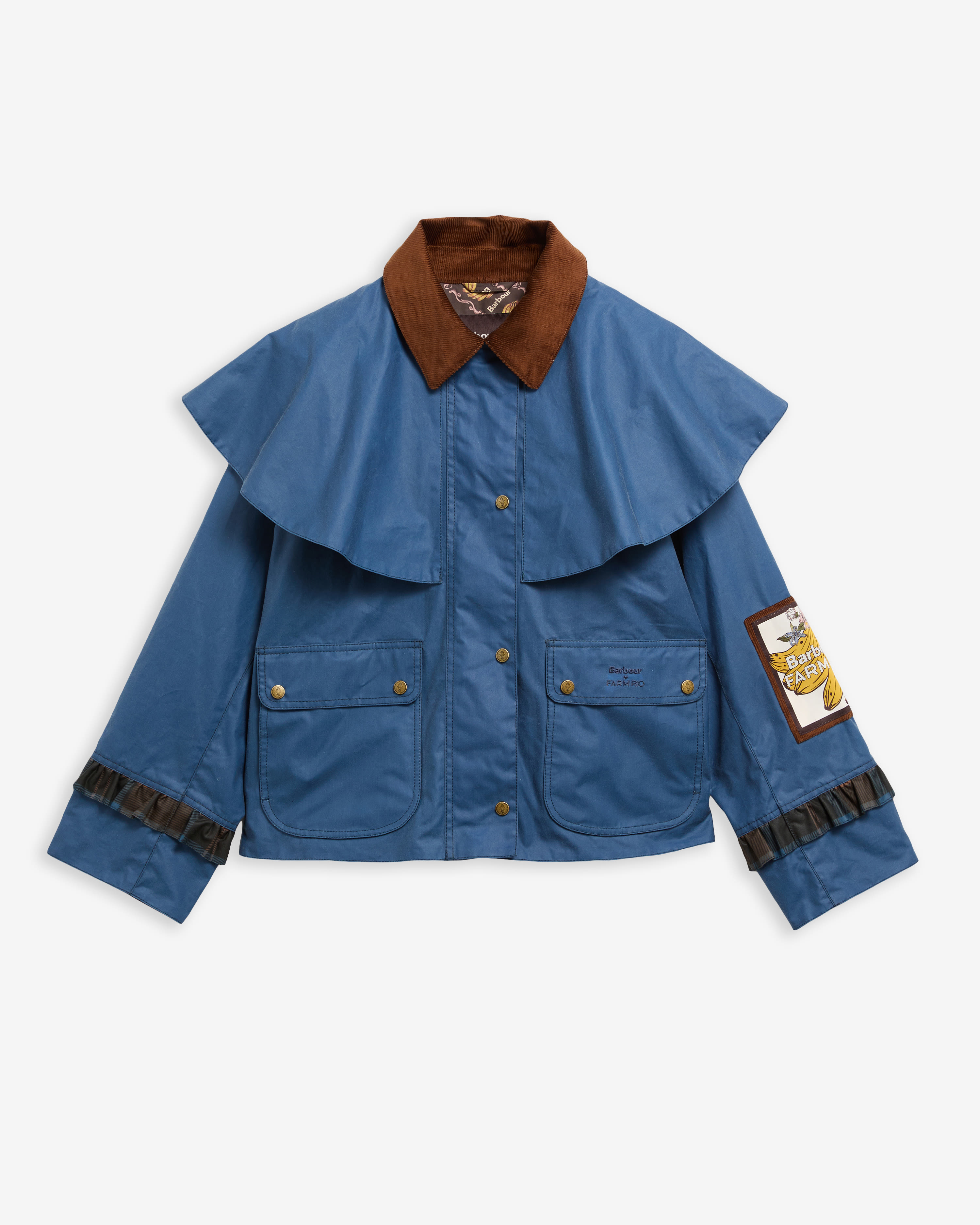 Giacca cerata Venosa Barbour FARM Rio True Navy/Tropical Tea Tartan