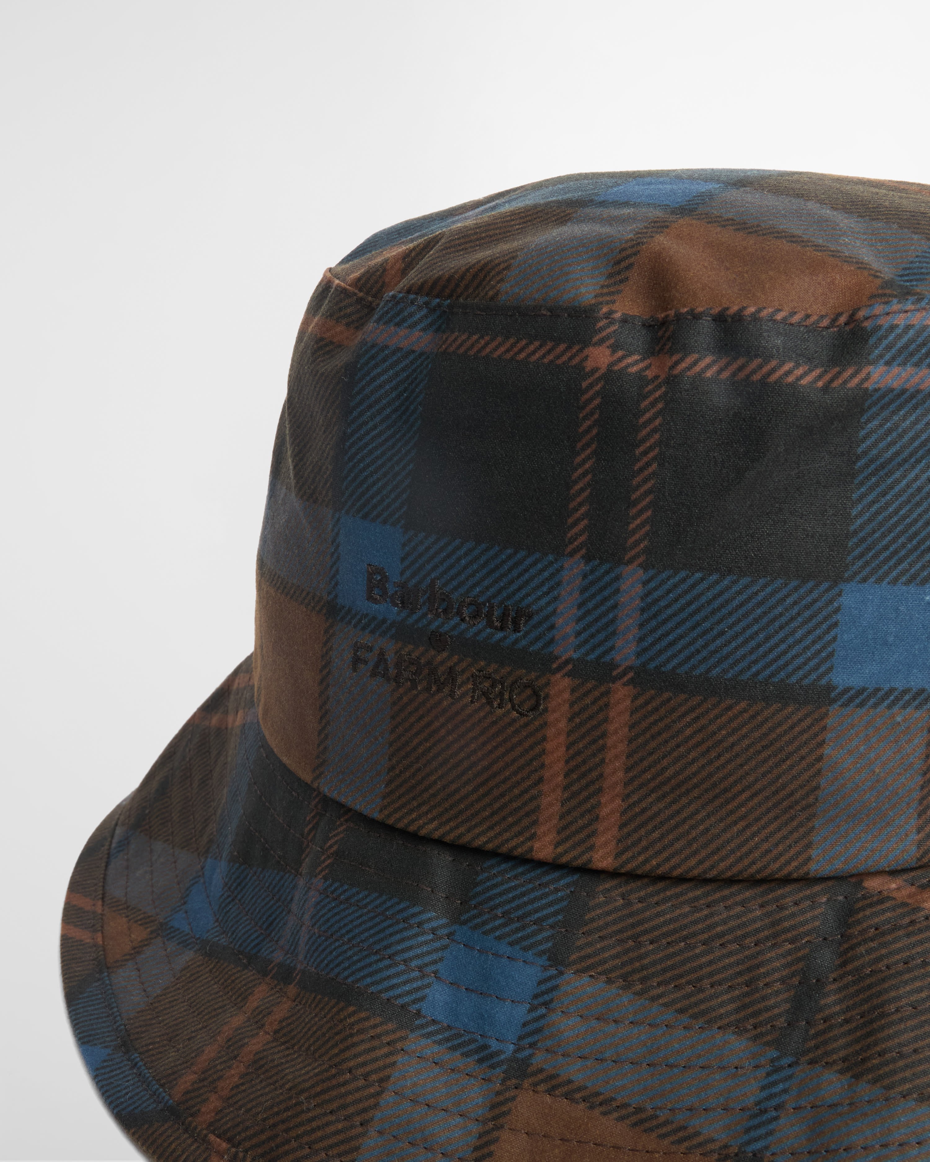 Barbour FARM Rio Leonaria Bucket Hat Tropical Tea Tartan