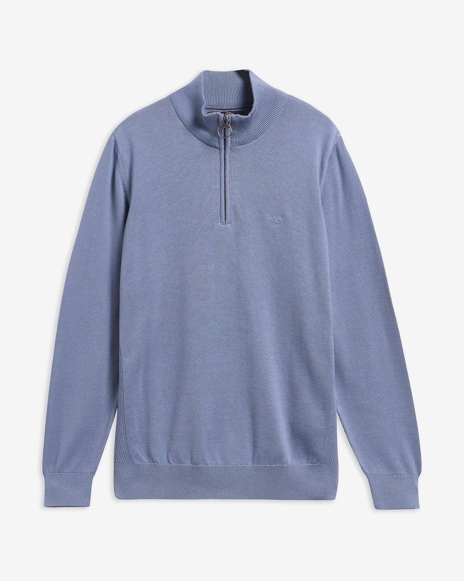 Cotton Quarter-Zip Jumper Tarn Blue