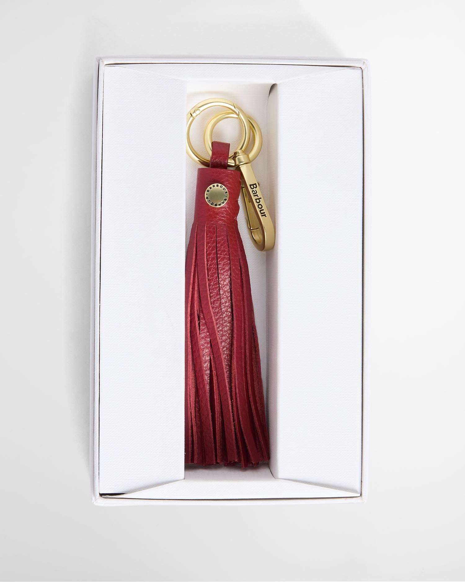 Tassle Leather Bag Charm Red