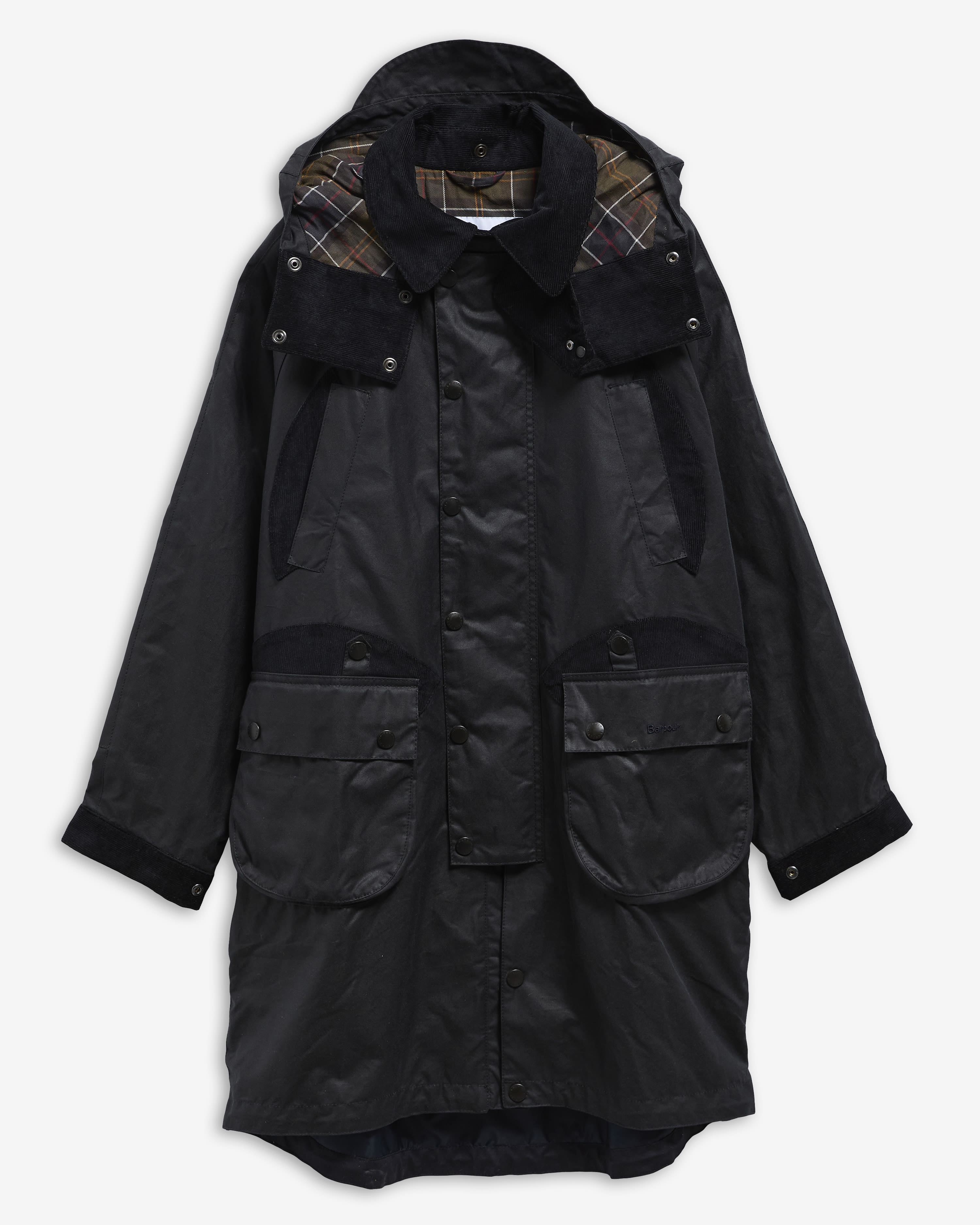 Barbour x Norbit Long Waxed Jacket Navy