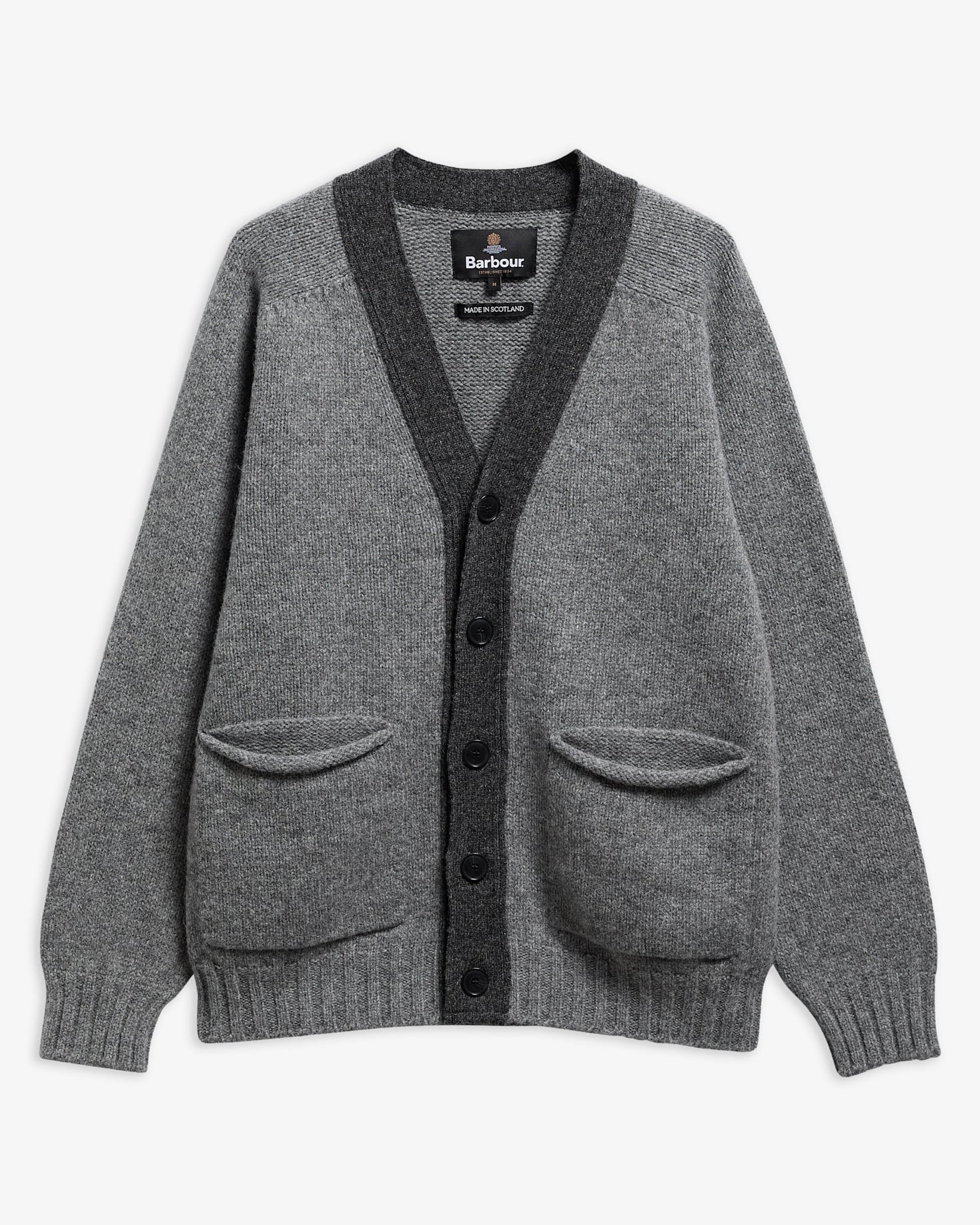 Scottish Made Wool Cardigan Grey Marl