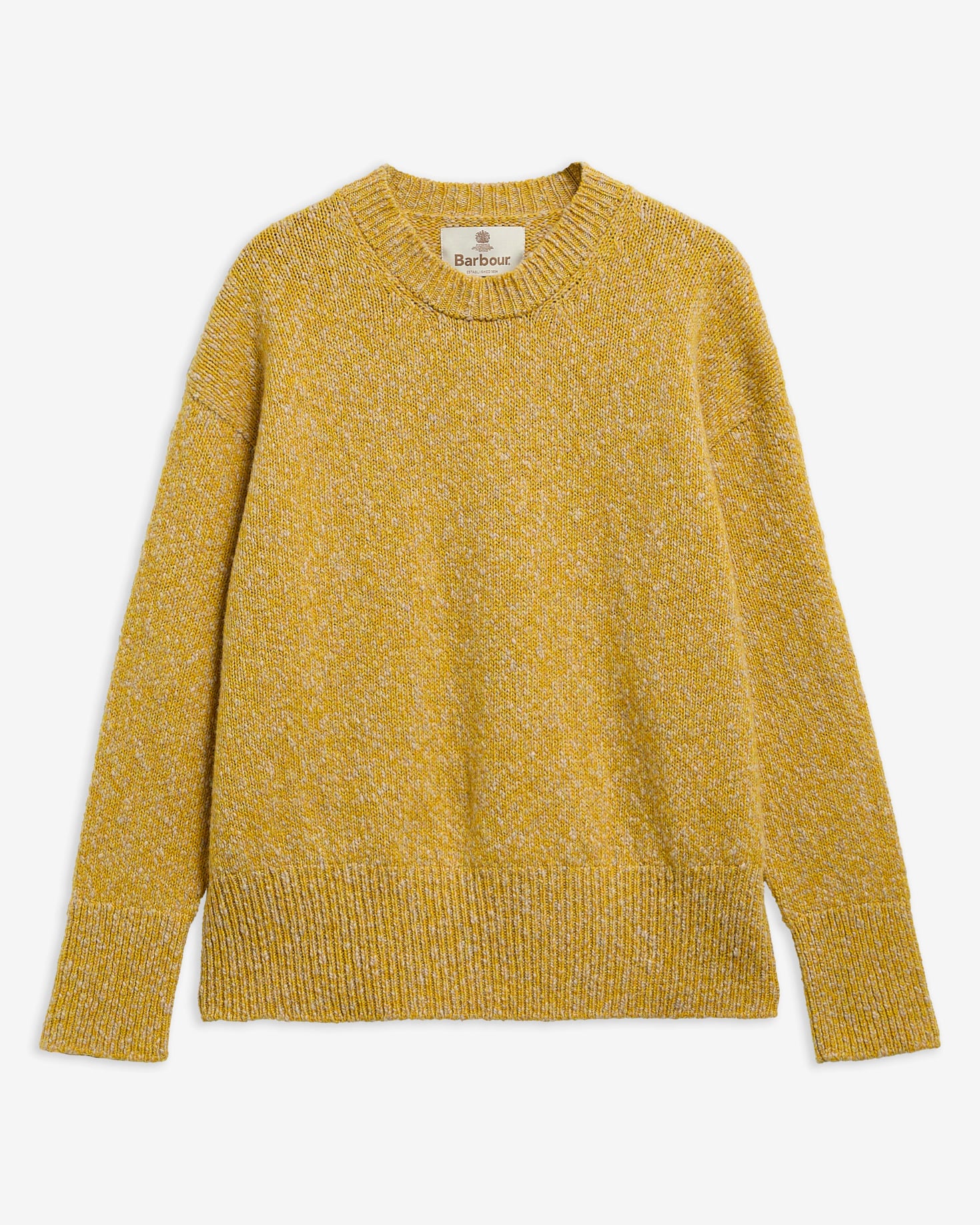 Scottish Made Chester Wool Crew Neck Jumper Mustard