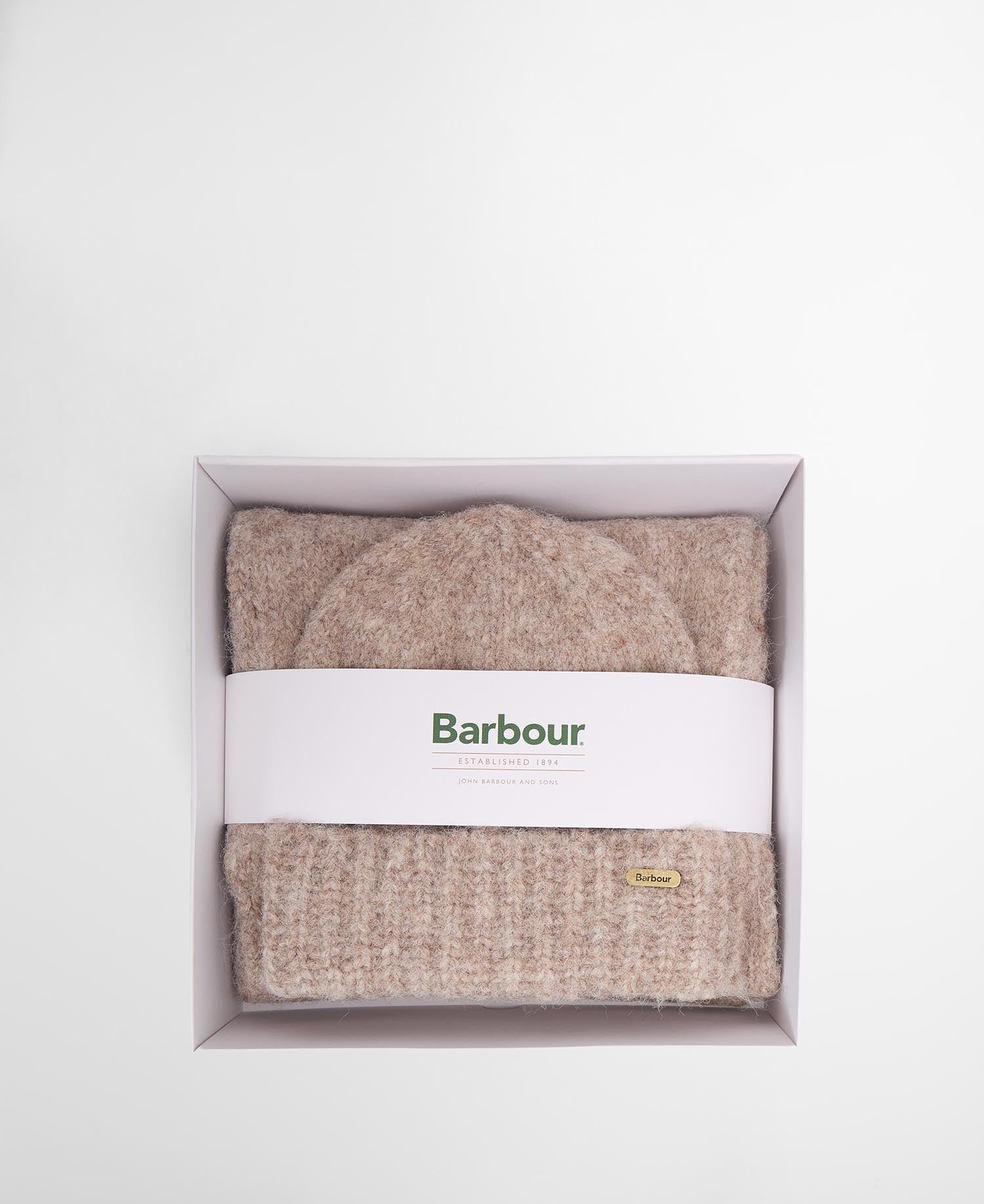 Emmie Beanie & Scarf Gift Set Taupe Mist