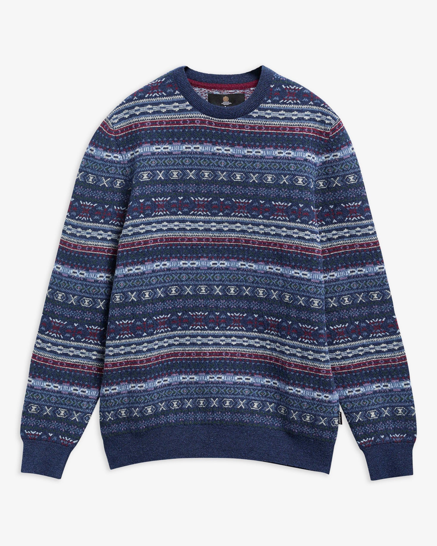 Barbour Pullover Dalehead Fair Isle Rundhalsausschnitt Inky Blue