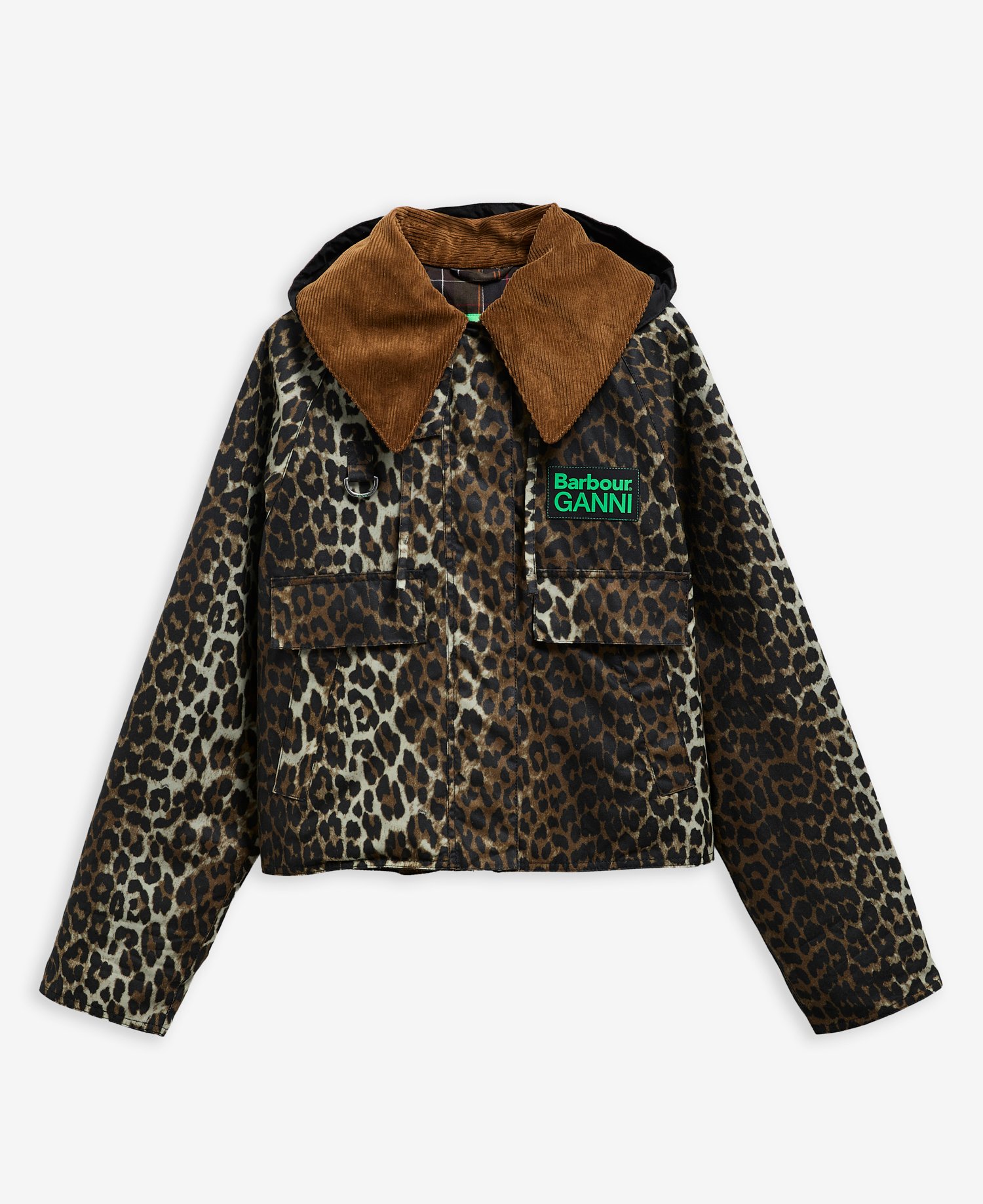 Barbour x GANNI Leopard Print Waxed Anorak
