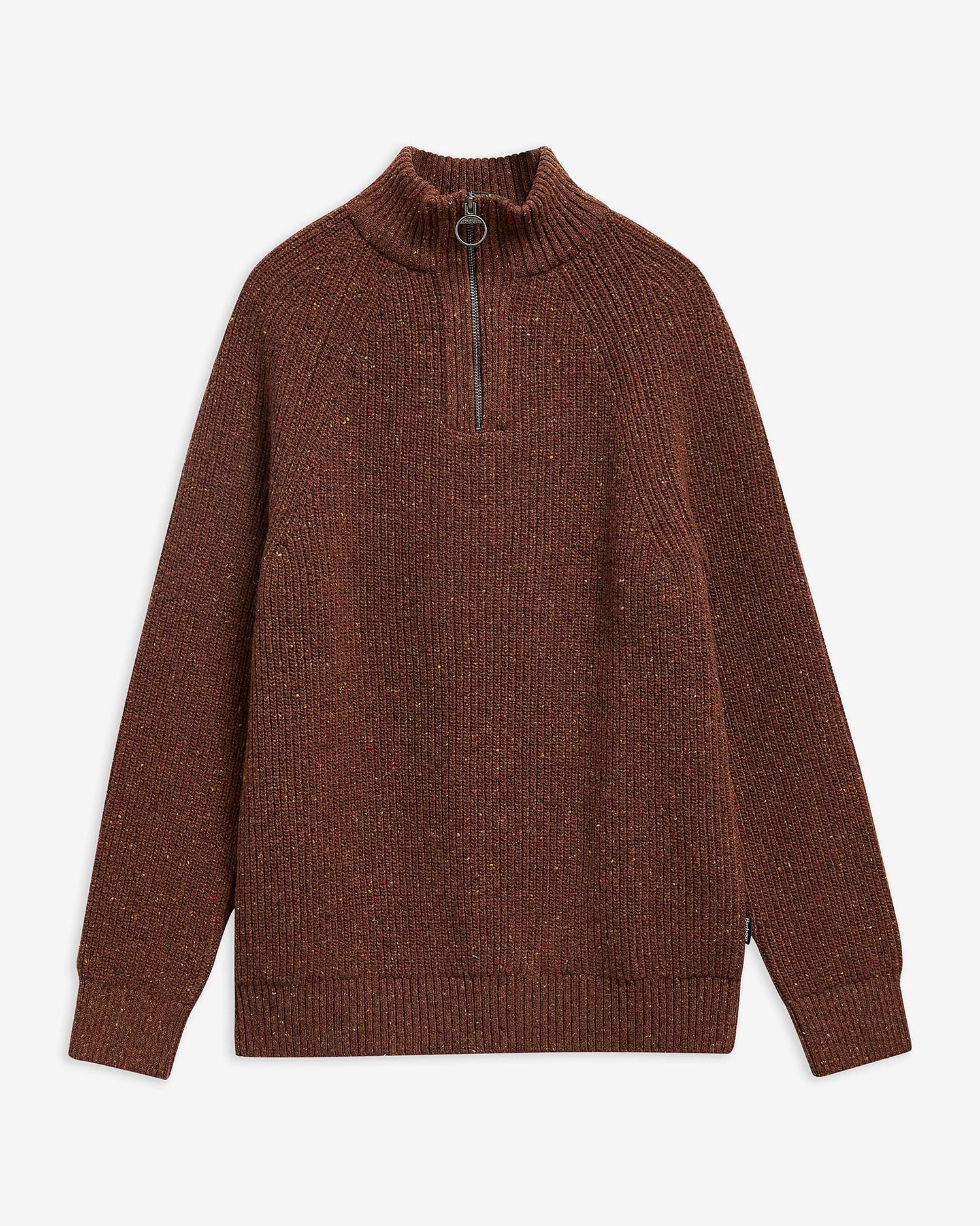 Maglione con zip corta Essentials in lana screziata Bracken