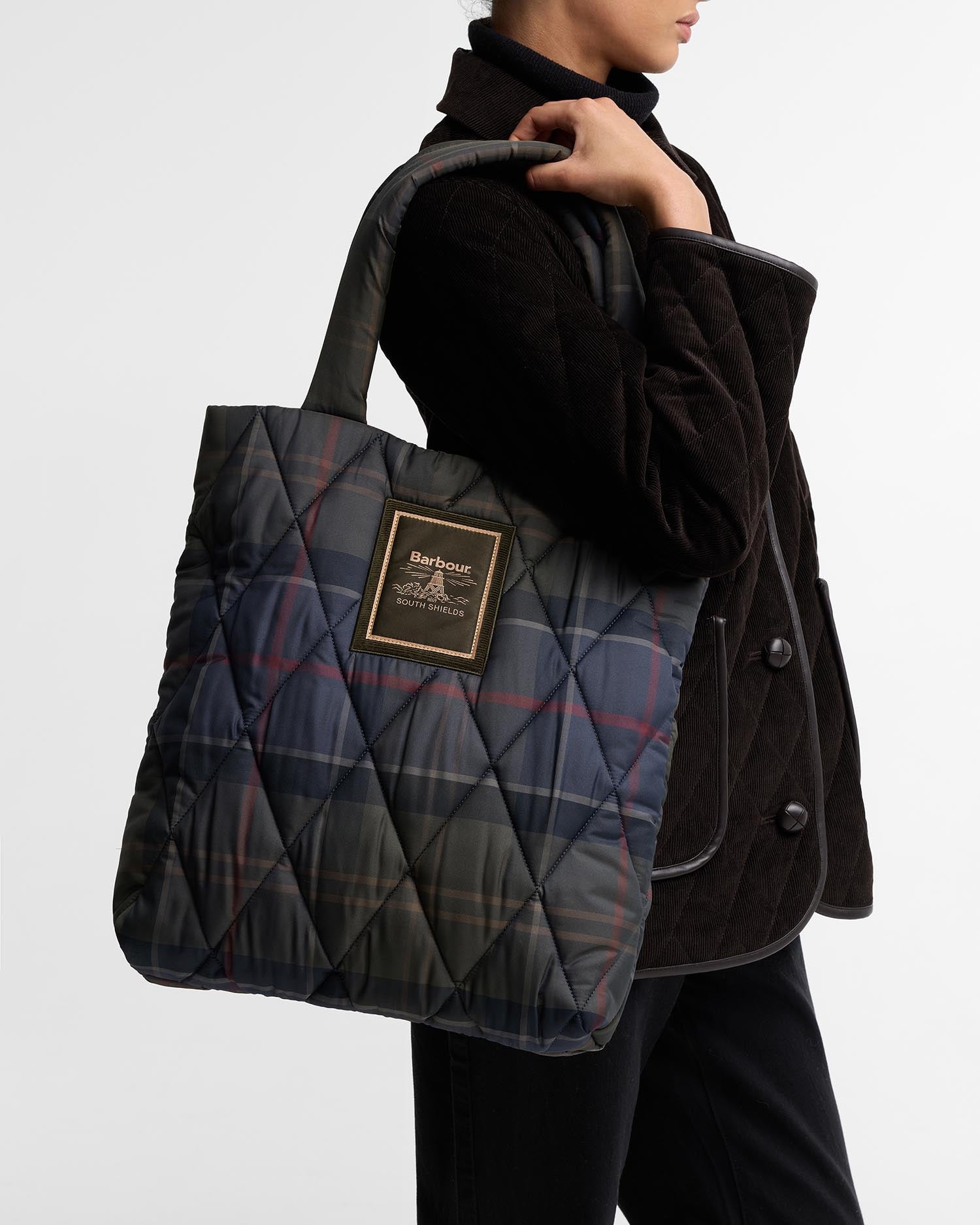 Tartan Arlene Quilted Tote Bag Shadow Classic Tartan