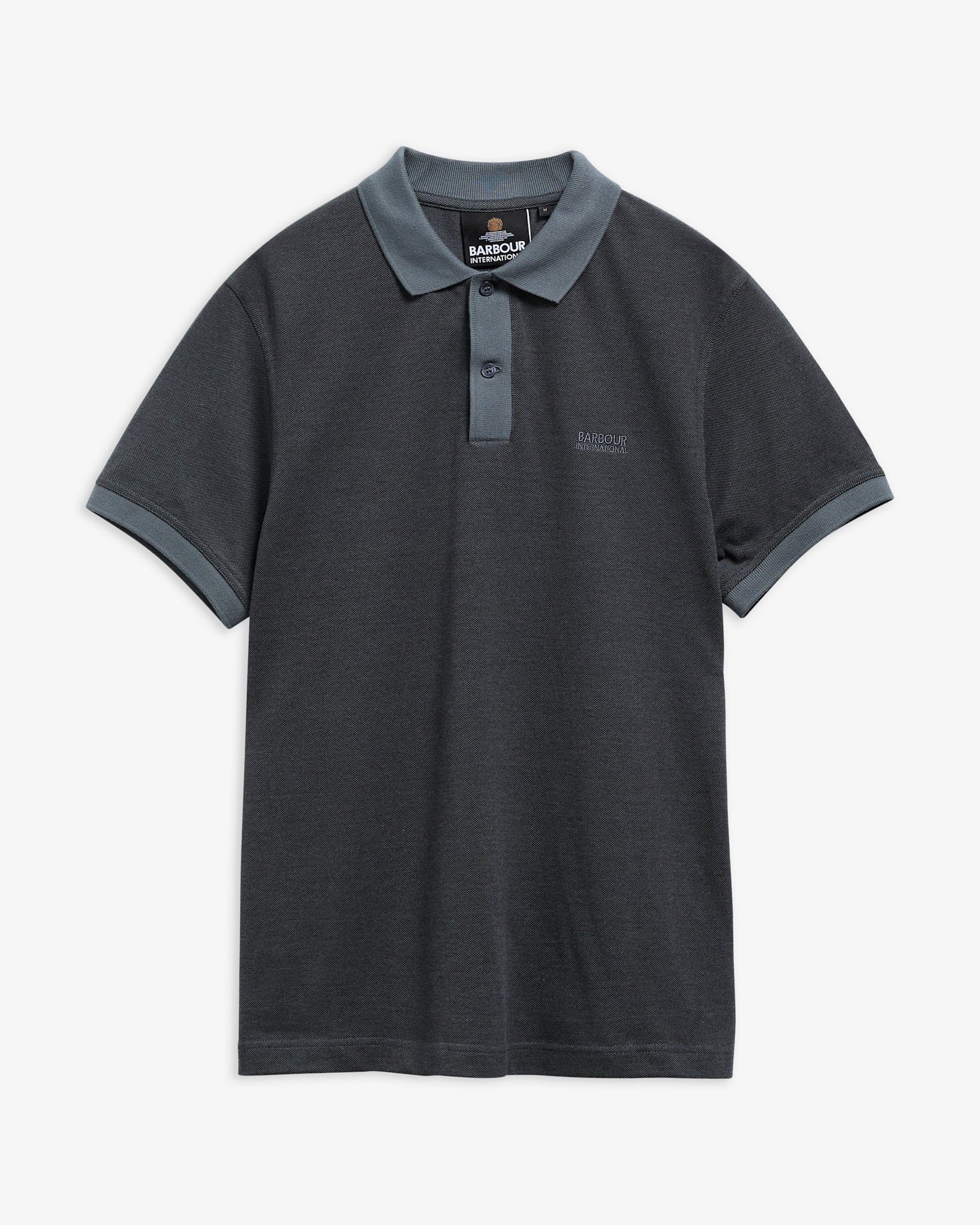Morley Oxford Polo Shirt Black/Washed Charcoal