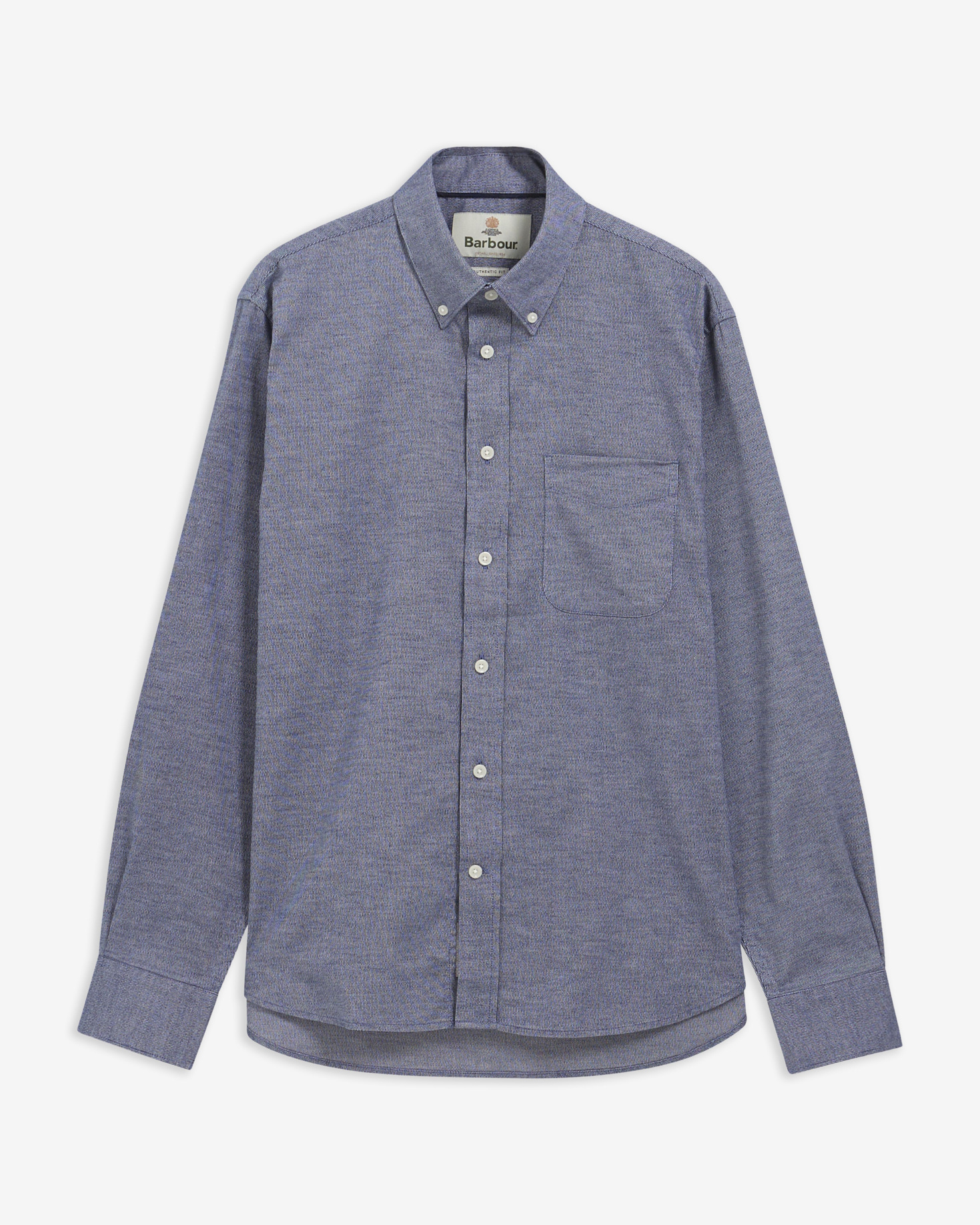 Nevis Authentic-Fit Long-Sleeved Shirt Navy Marl