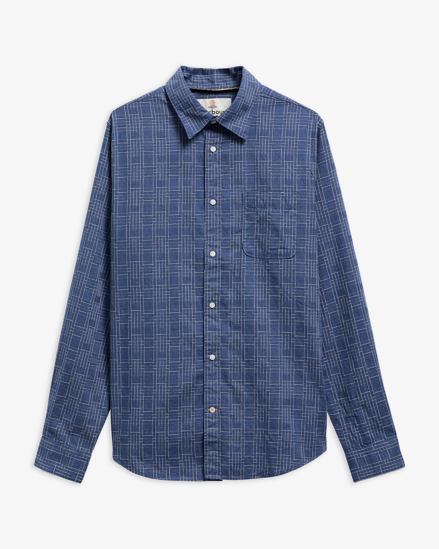 Lantern Tailored Check Long-Sleeved Shirt Navy