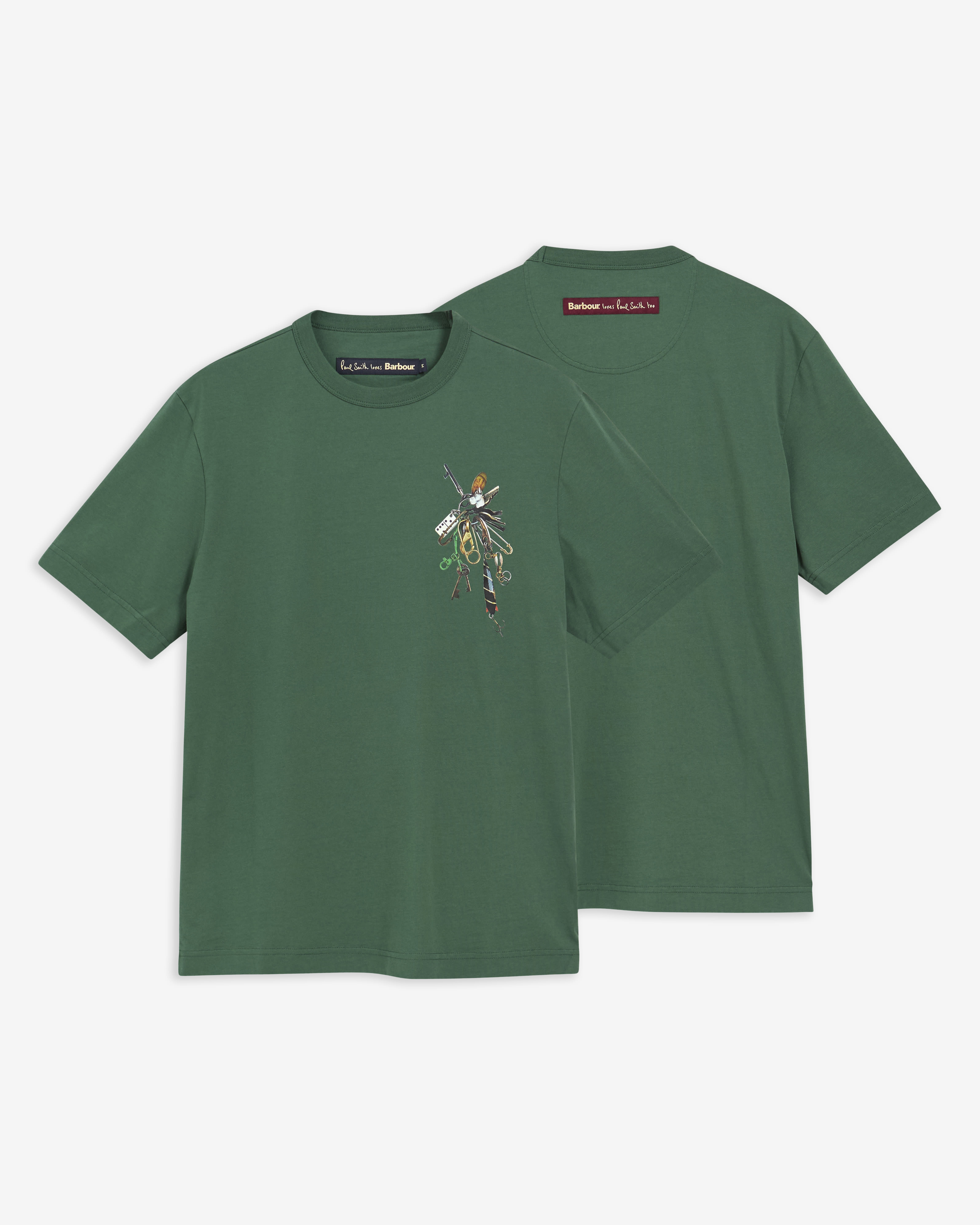 Paul Smith Loves Barbour Key Graphic T-Shirt Bottle Green