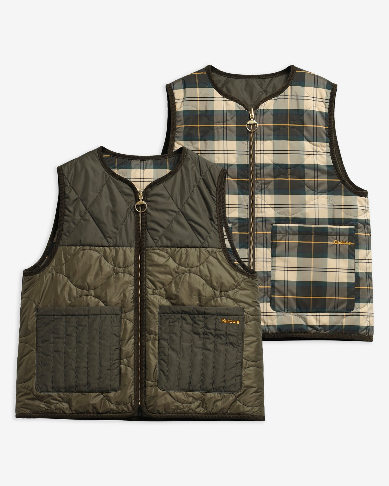 Nunwell Reversible Quilted Liner Olive/Fern/Ancient