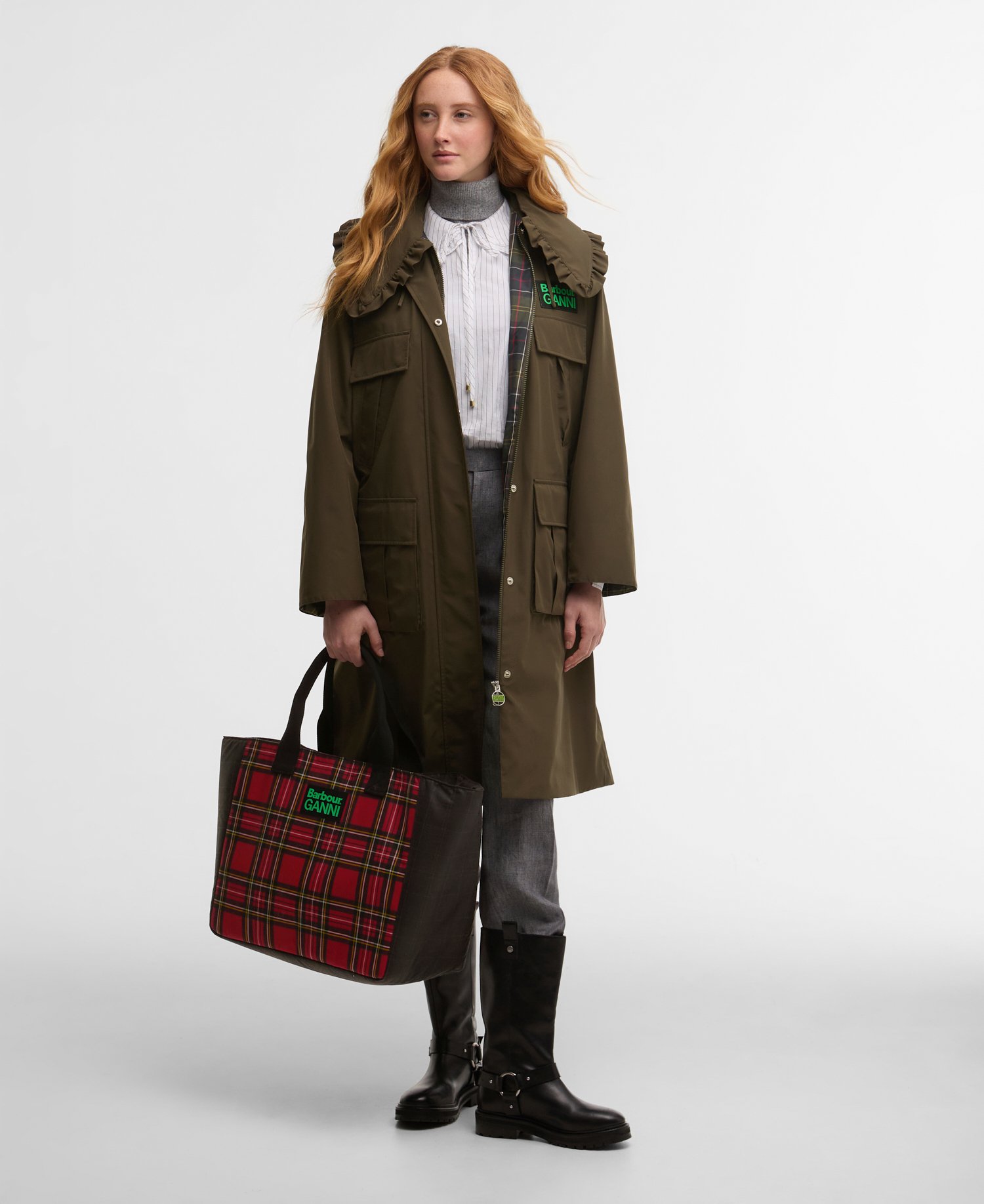 Barbour x GANNI Waxed Tote Bag
