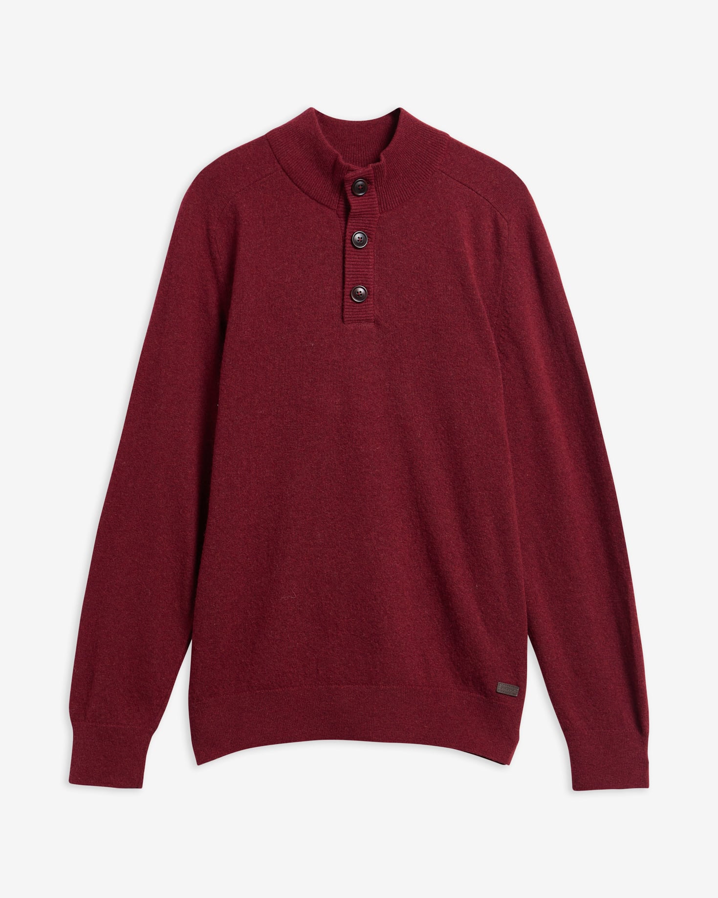 Briggs Half-Button Jumper Dark Bordeaux