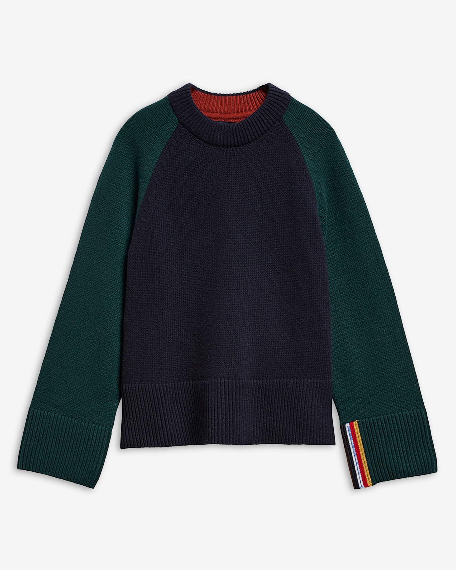 Paul Smith Loves Barbour Tyneside Wool-Blend Crew Neck Jumper Navy Multi