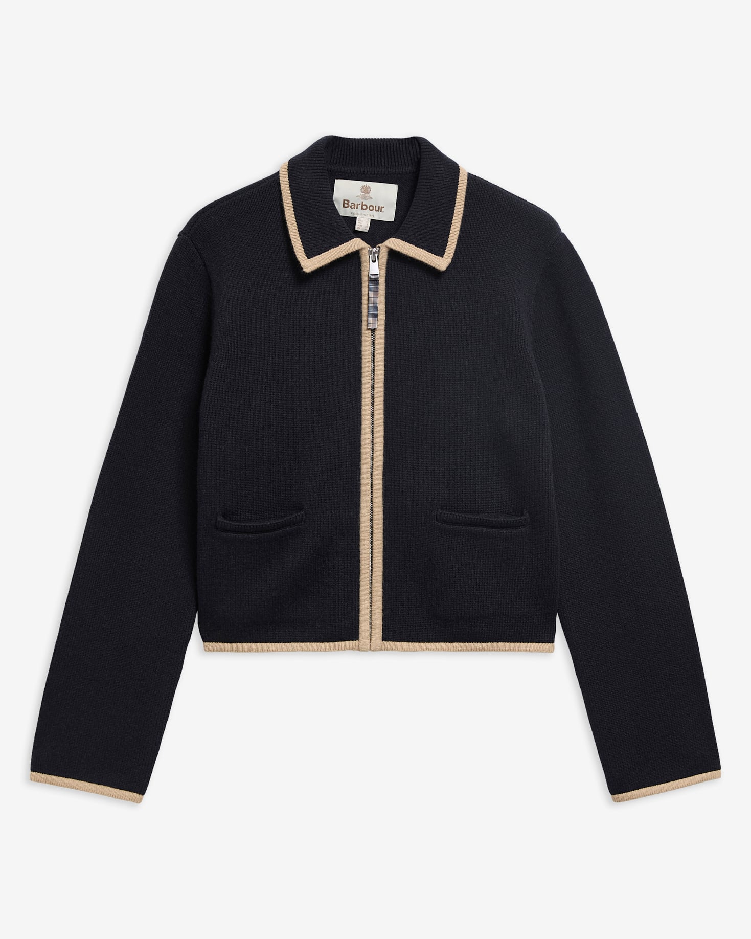 Cardigan Amryn in lana con chiusura a zip Black
