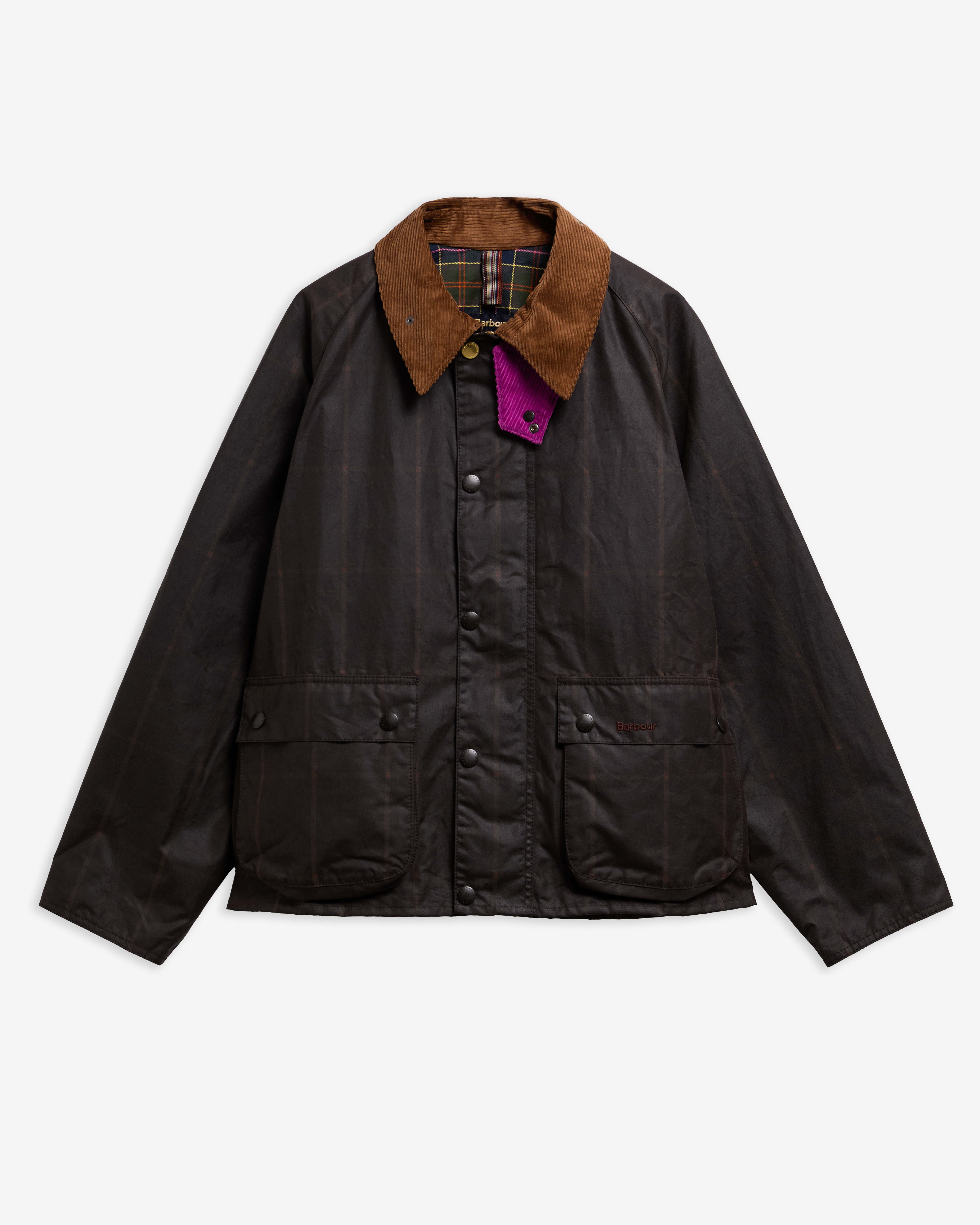 Paul Smith Loves Barbour Transport Windowpane Waxed Jacket Rustic/Bark