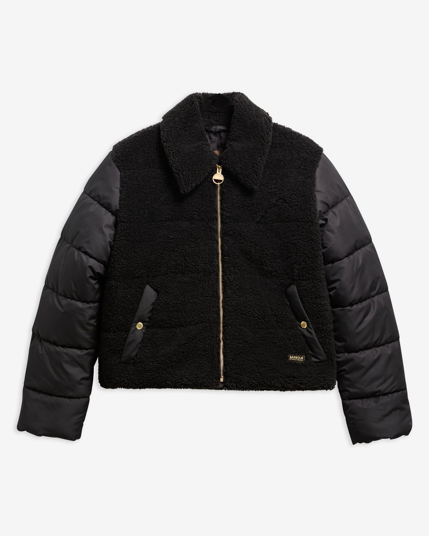 Luna Fleece Quilted Jacket Black