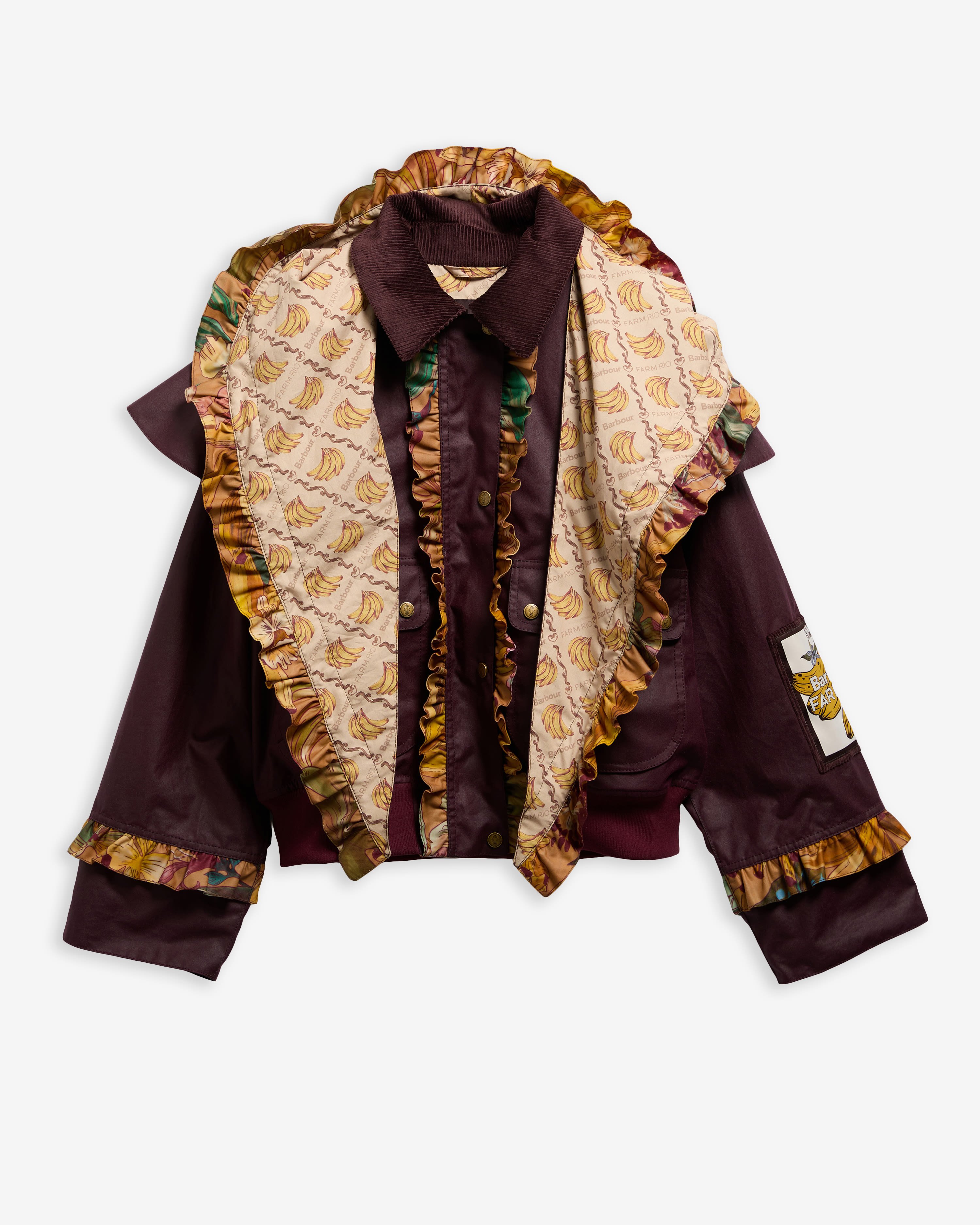 Giacca cerata Serra Barbour FARM Rio Wine/Banana Groove