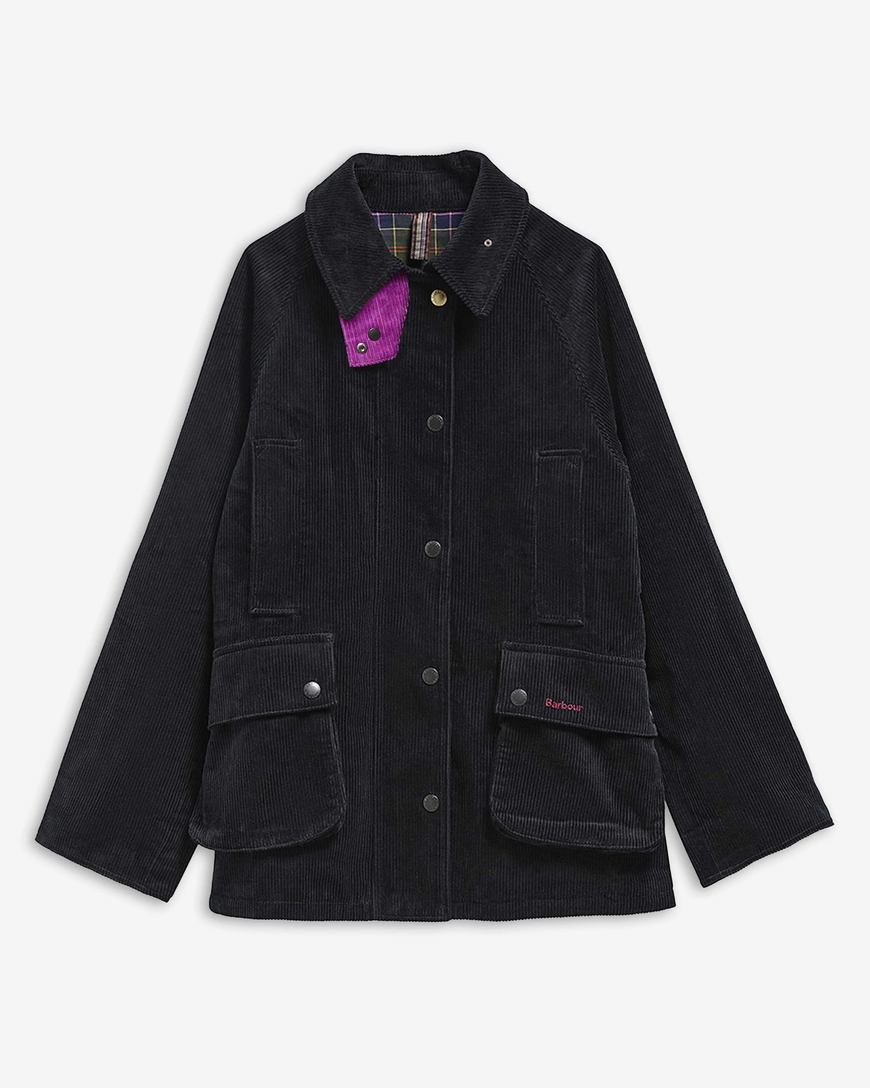 Paul Smith Loves Barbour Women's Cord Beaufort Casual Jacket Dk Navy/Classic/Muted