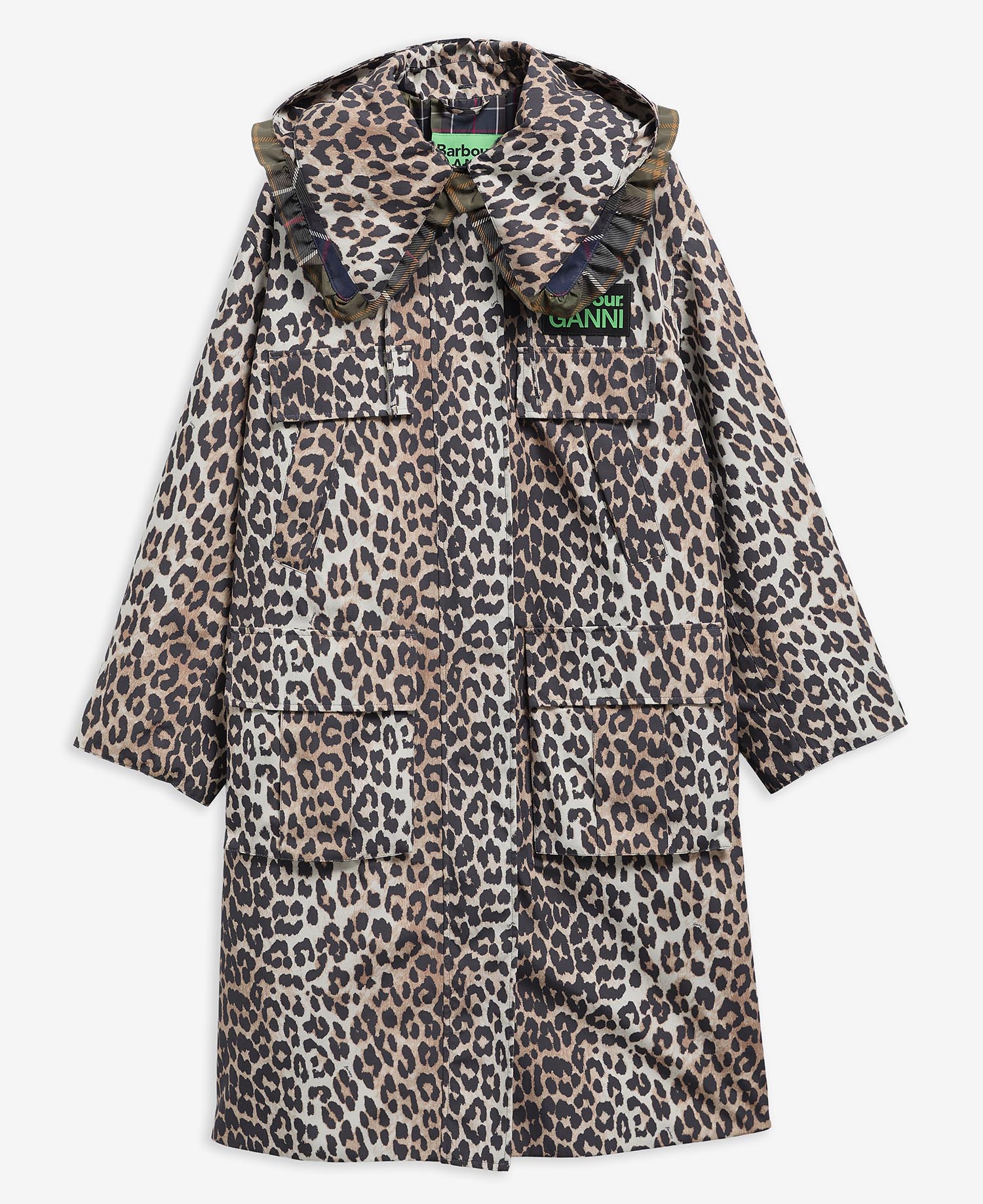 Parka impermeabile con stampa leopardata Barbour x GANNI