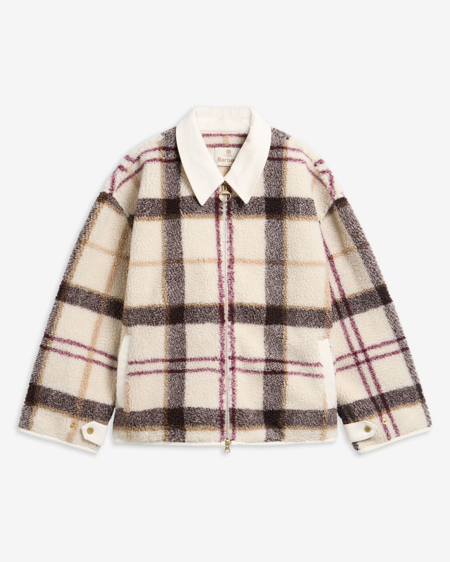 Barbour Fleecejacke Hazelwood Tartan Ecru Muted Tartan