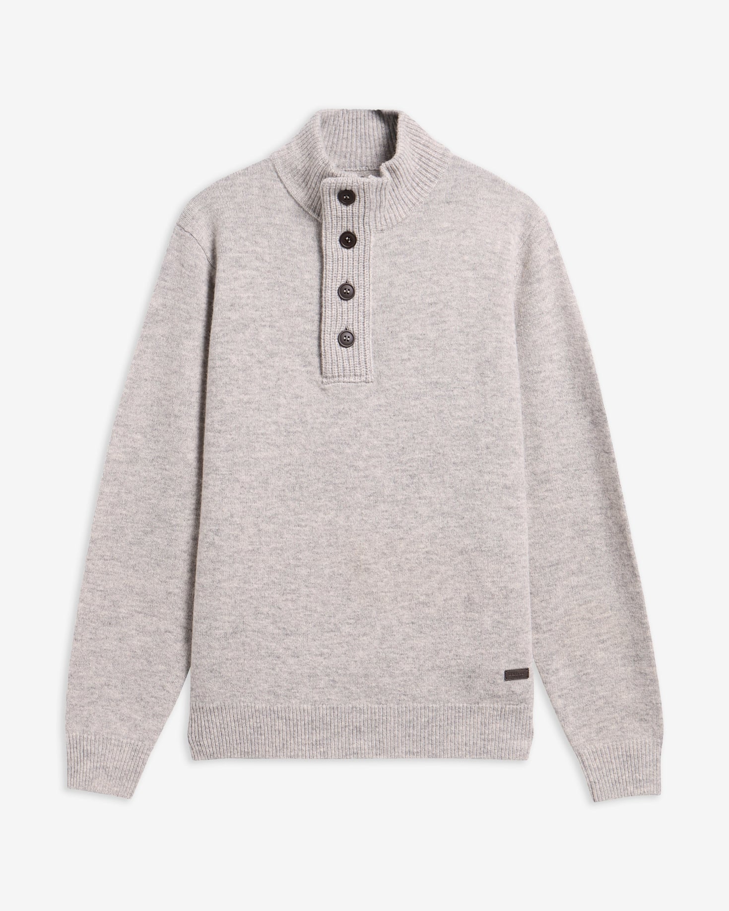 Essential Elbow Patch Jumper Light Grey Marl