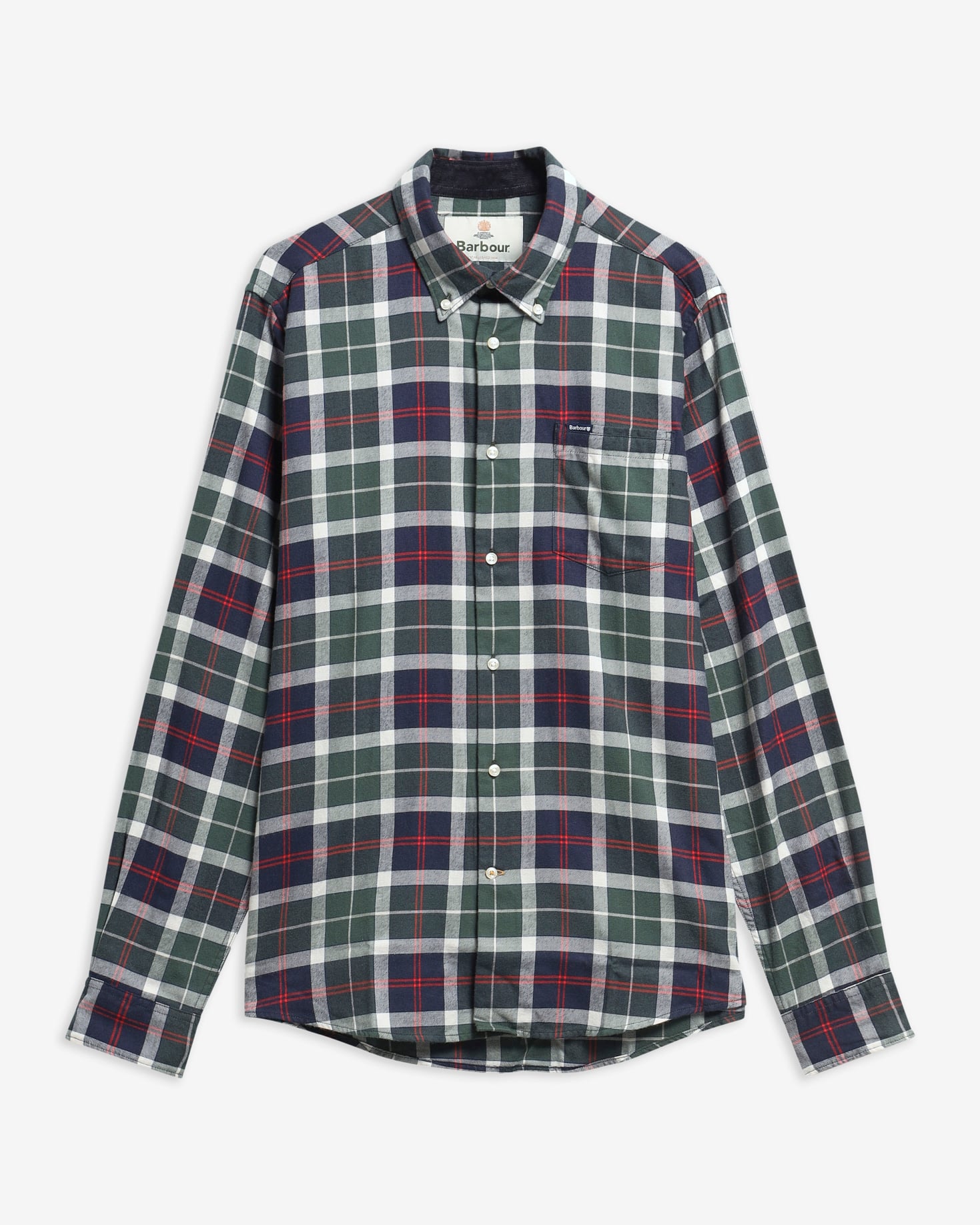 Fortrose Tailored Long-Sleeved Shirt Evergreen Tartan