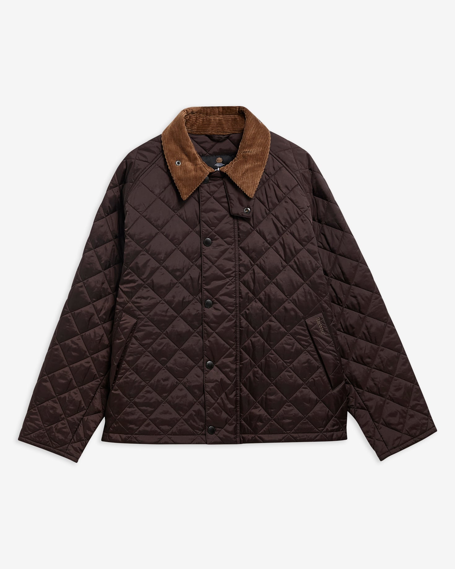 Oversized Transport Quilted Jacket Dark Brown