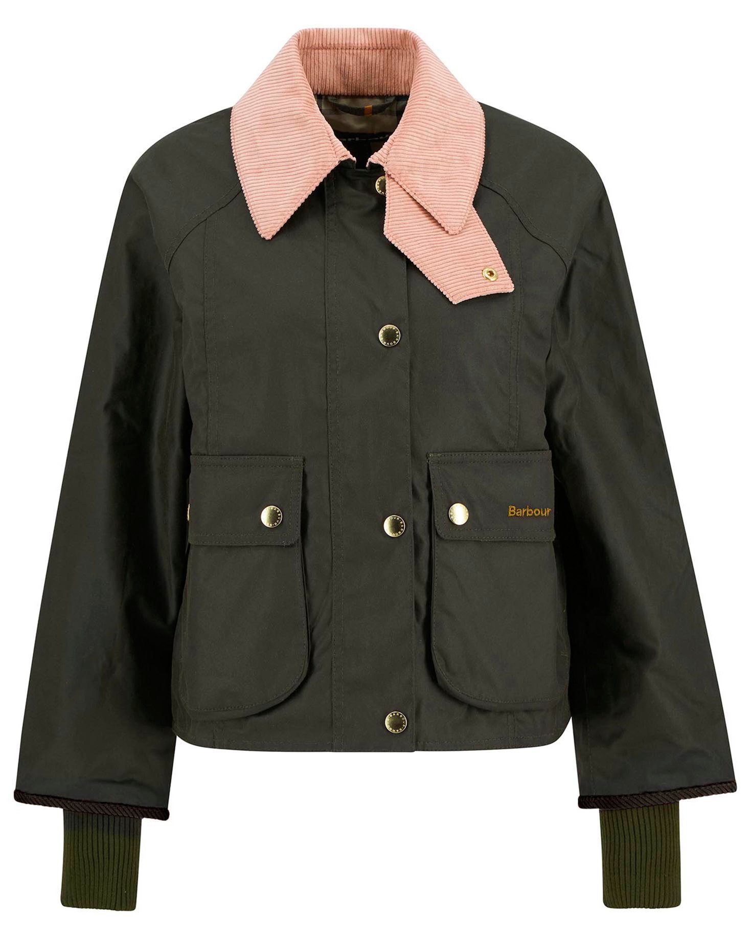 Cropped Beadnell Waxed Jacket Archive Olive/Ancient/Gardenia