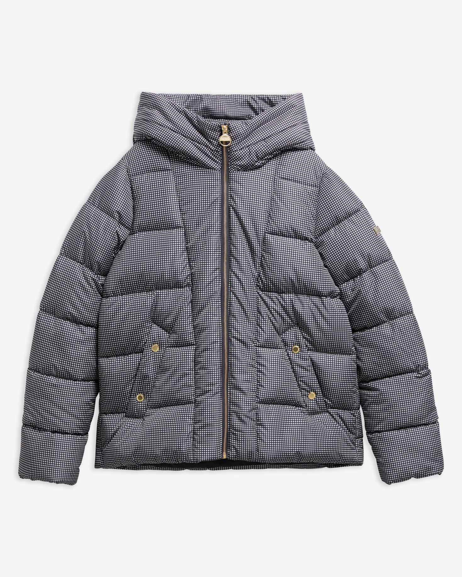 Printed Brantley Puffer Jacket Black Northumberland Check