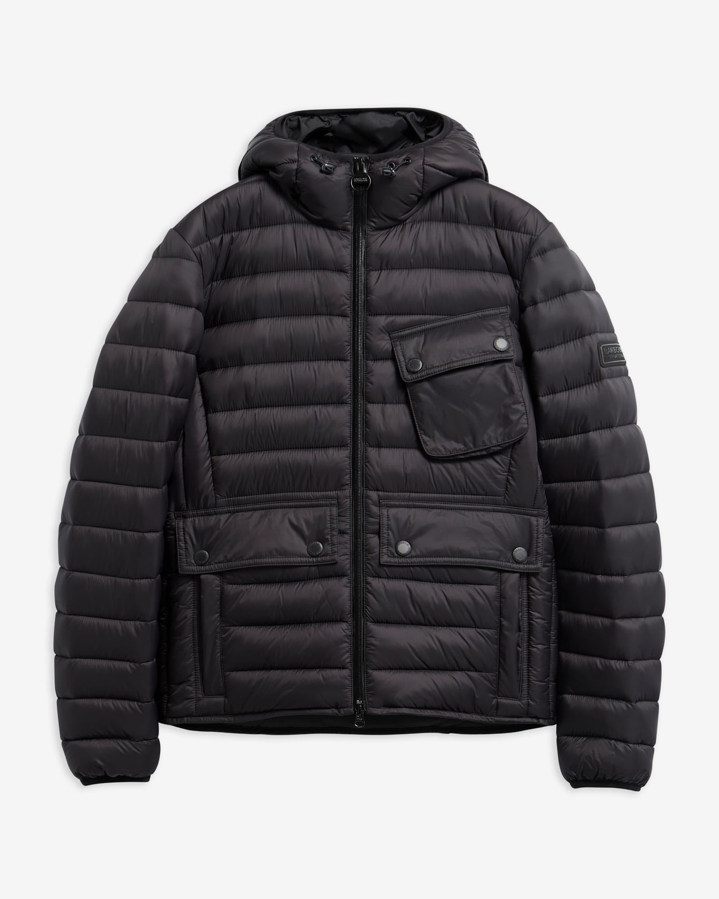 Ouston Hooded Puffer Jacket Black