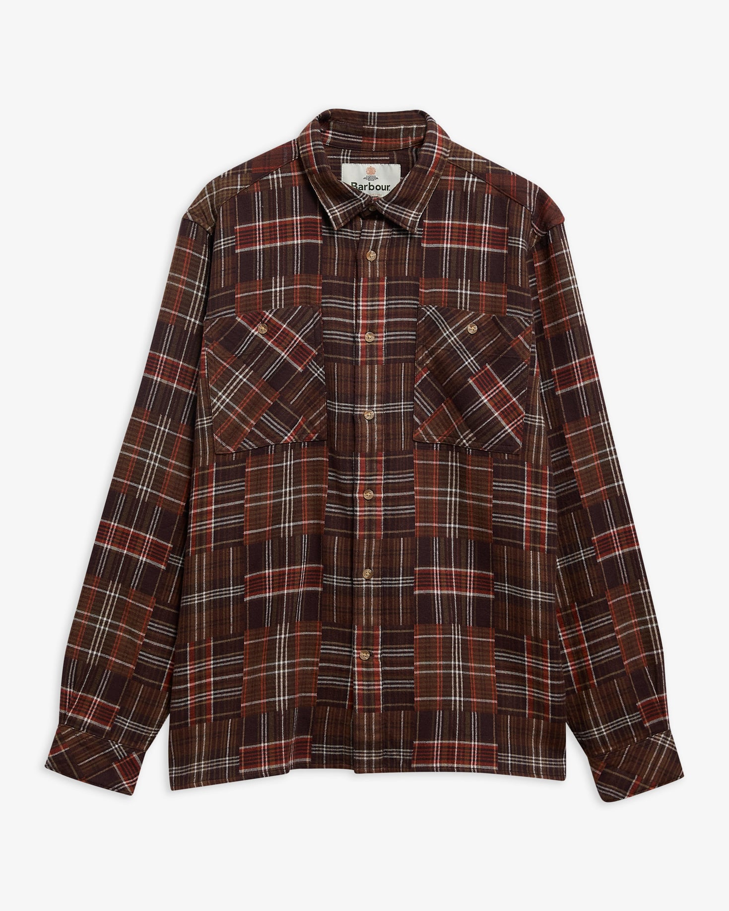 Cartrake Relaxed Patchwork Shirt Brown
